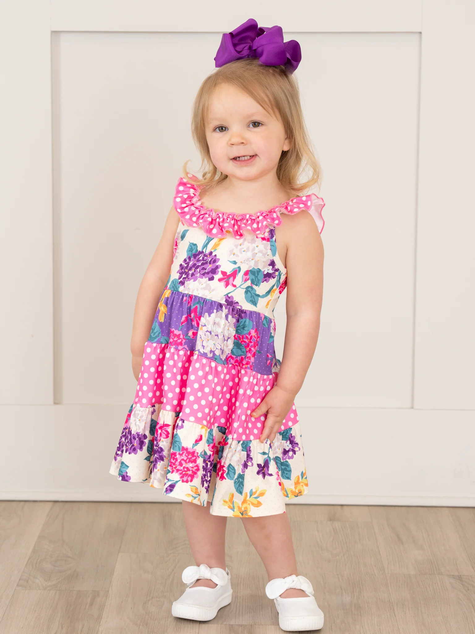 Hydrangea Field Tiered Ruffle Dress - Image 3