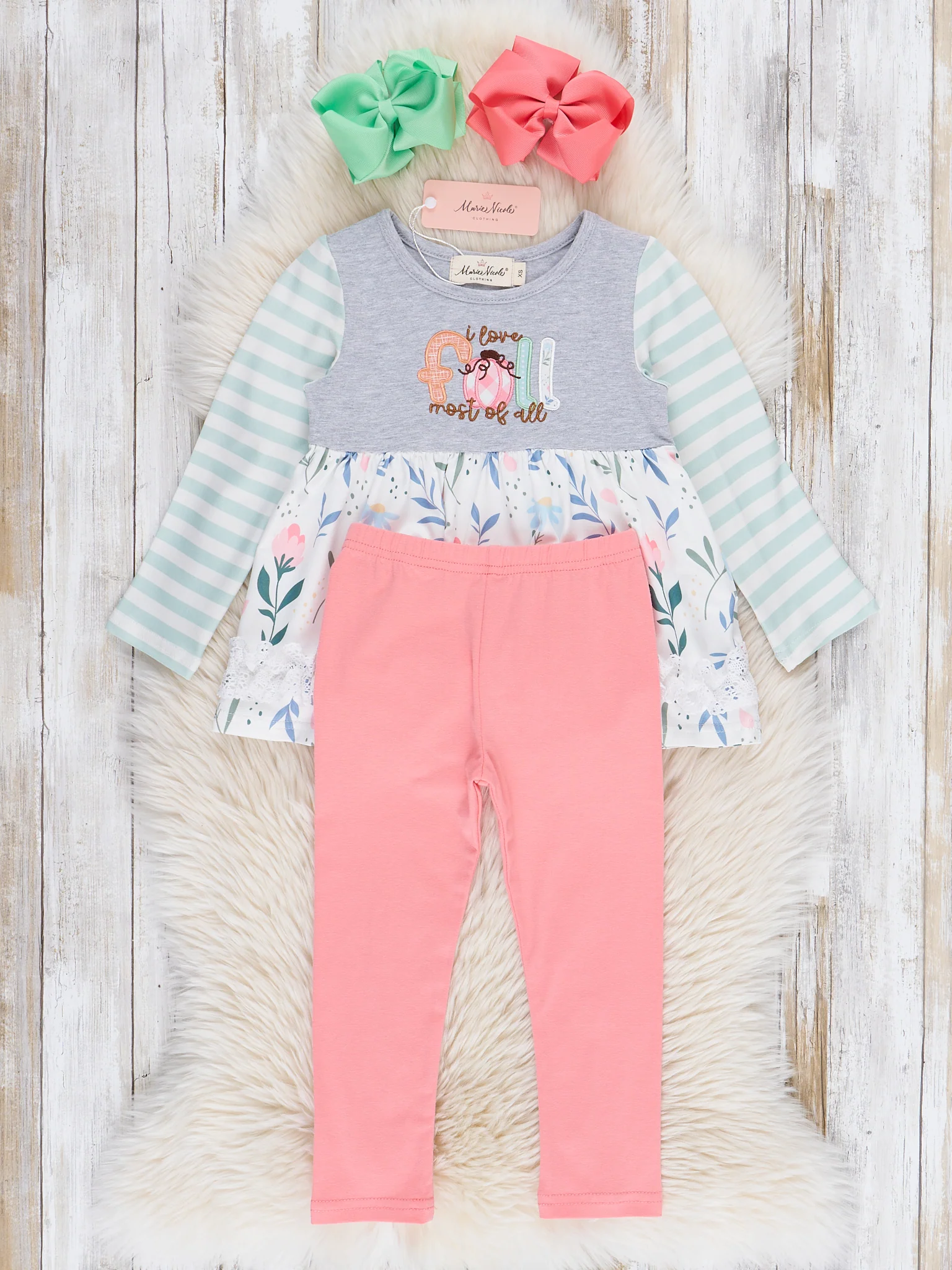 "I Love Fall Most of All" Ruffle Outfit - Image 2
