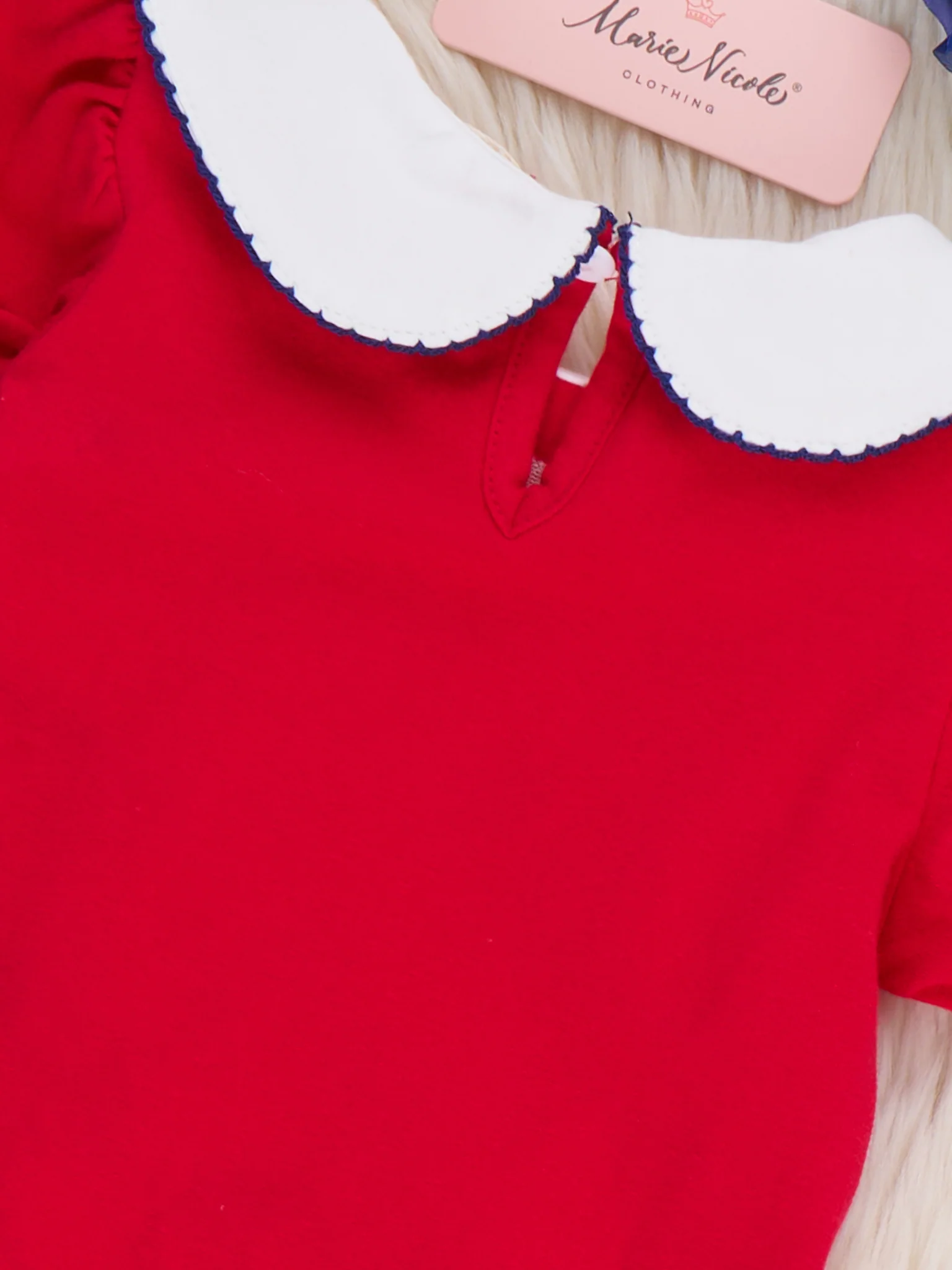 Ice Cream & Independence Embroidered Ruffle Bubble Romper - Image 3