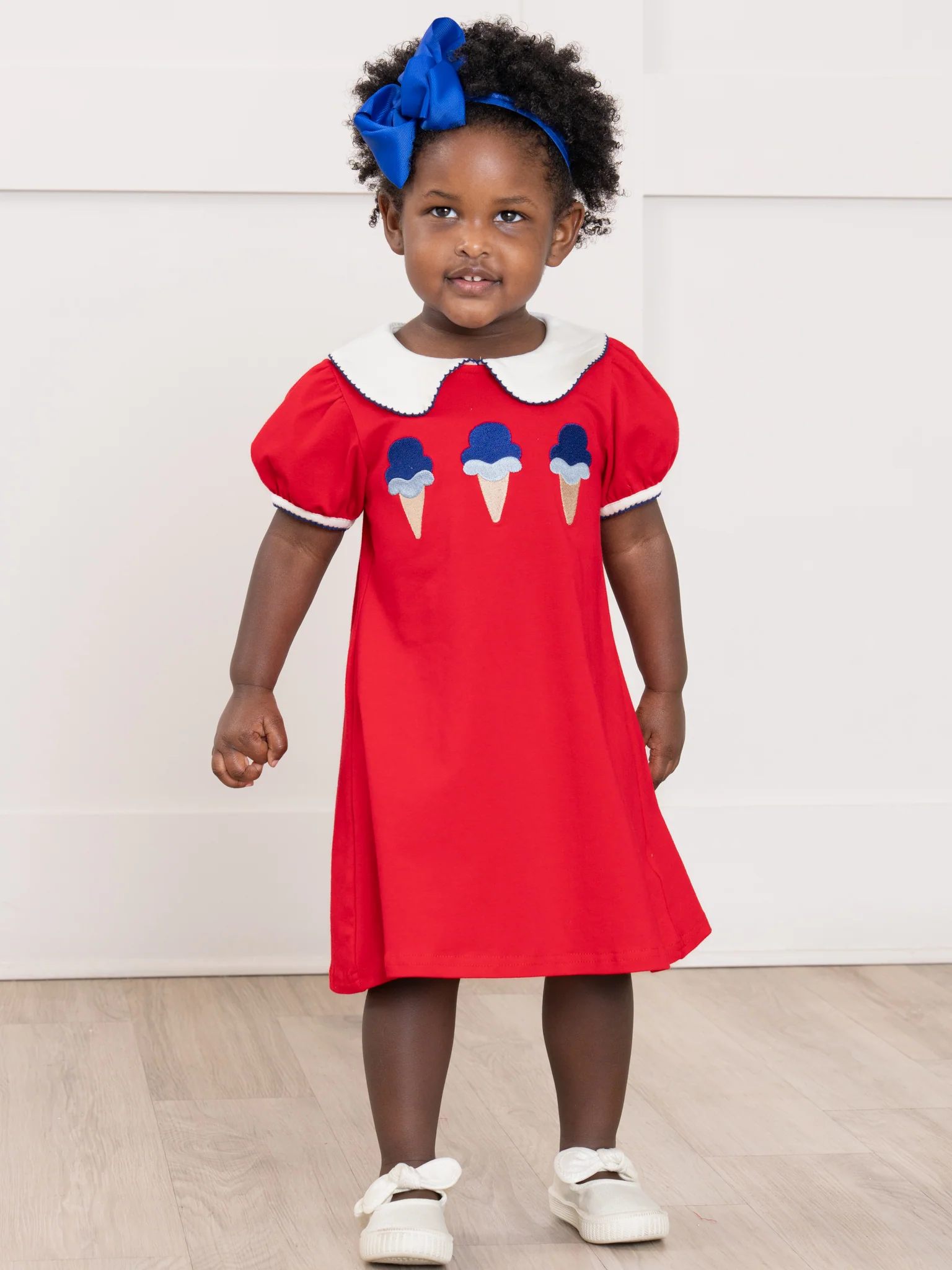 Ice Cream & Independence Embroidered Ruffle Dress - Image 5