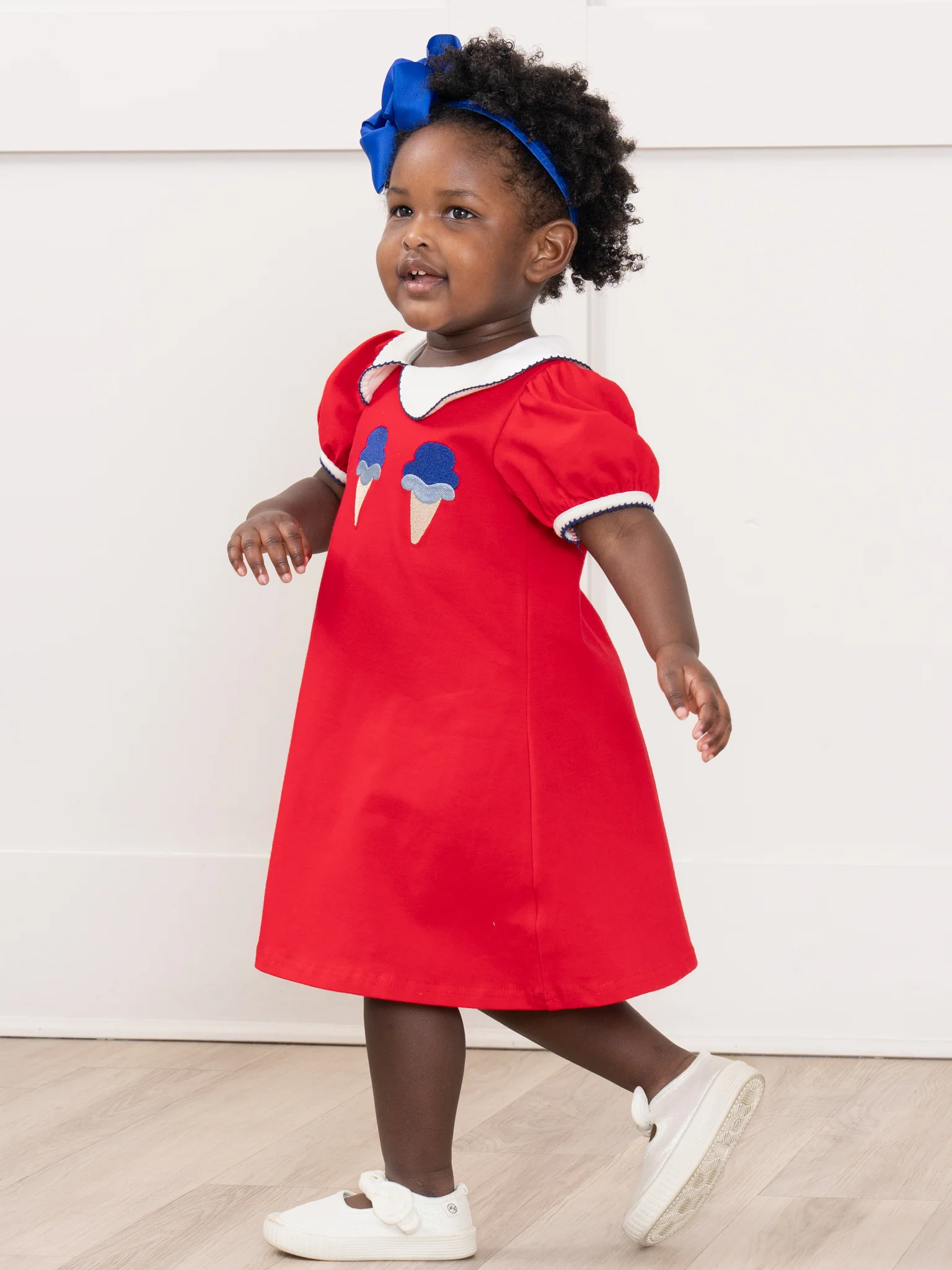 Ice Cream & Independence Embroidered Ruffle Dress - Image 6