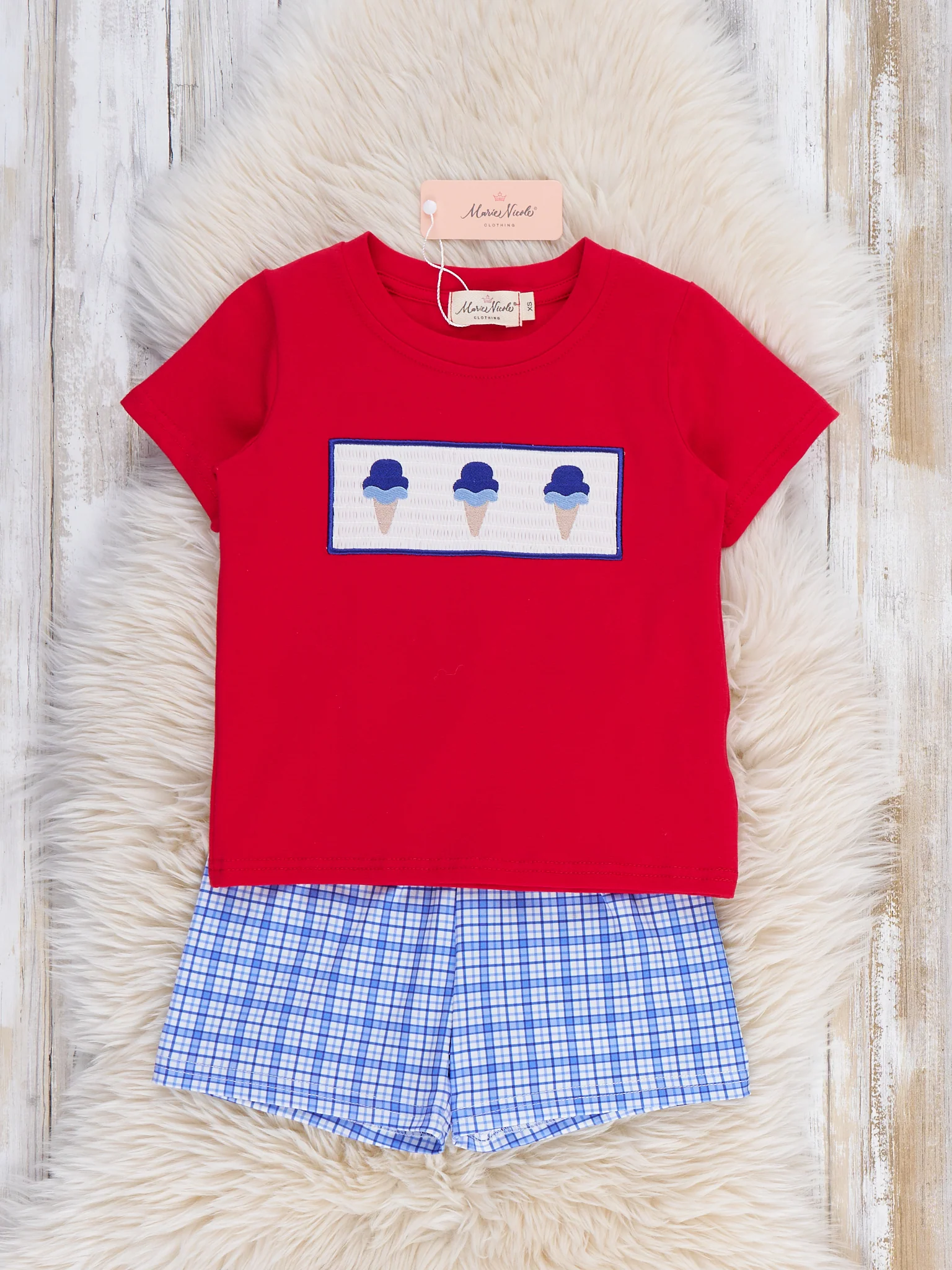 Ice Cream & Independence Smocked Outfit