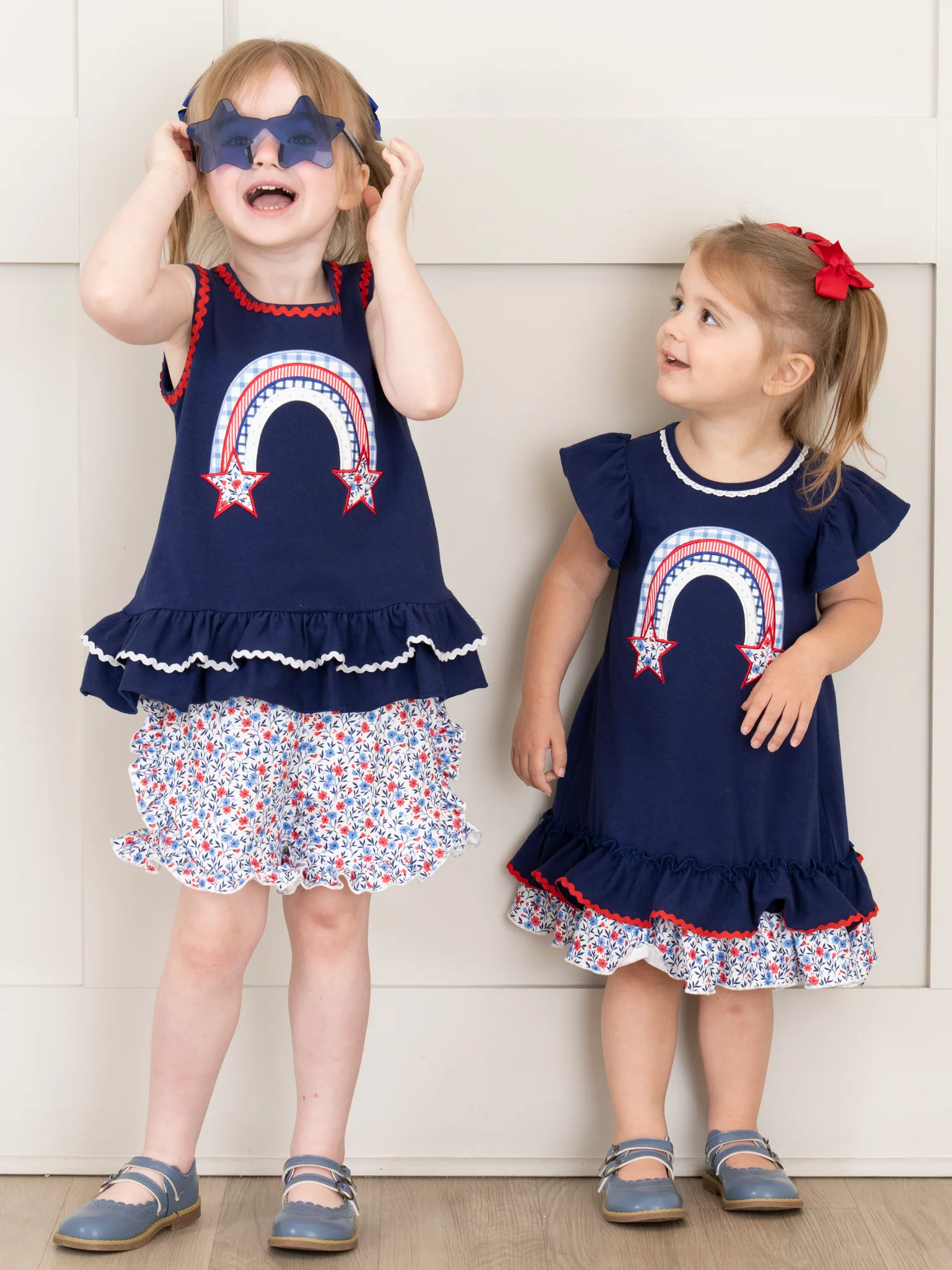 Independence Rainbow Embroidered Ruffle Outfit - Image 5