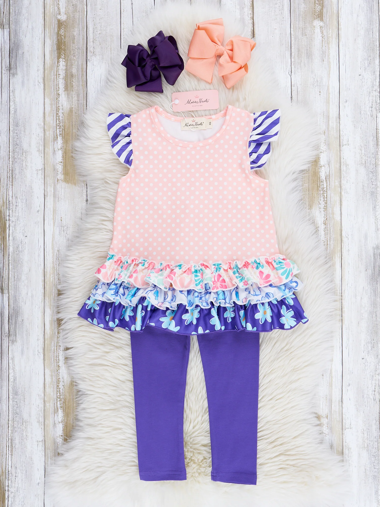 Indigo & Peach Print Outfit - Image 2