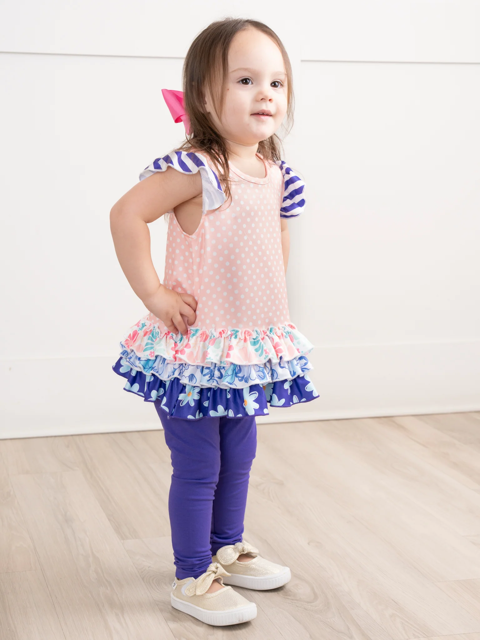 Indigo & Peach Print Outfit - Image 4