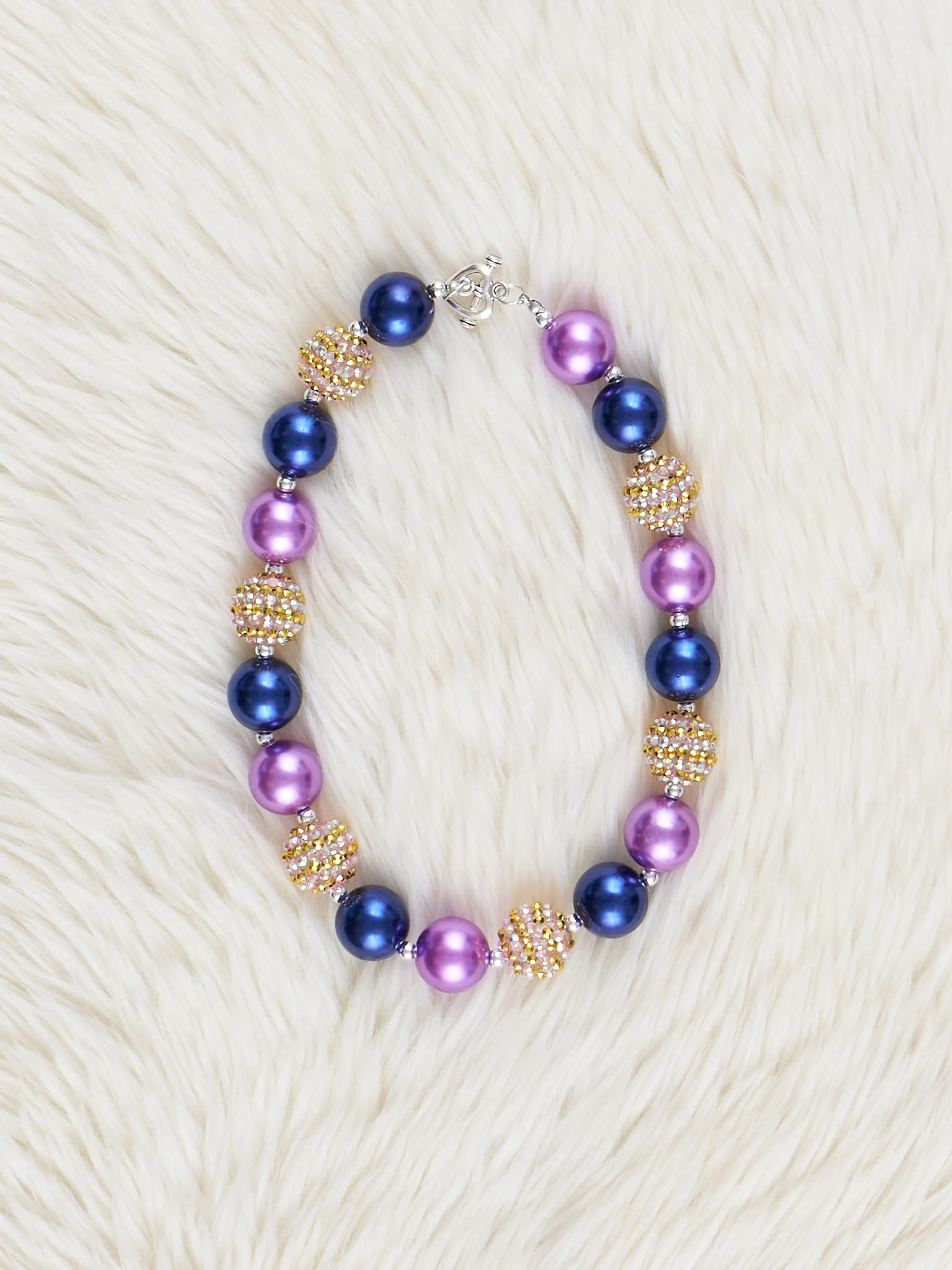 Indigo Sparkle Bubblegum Necklace