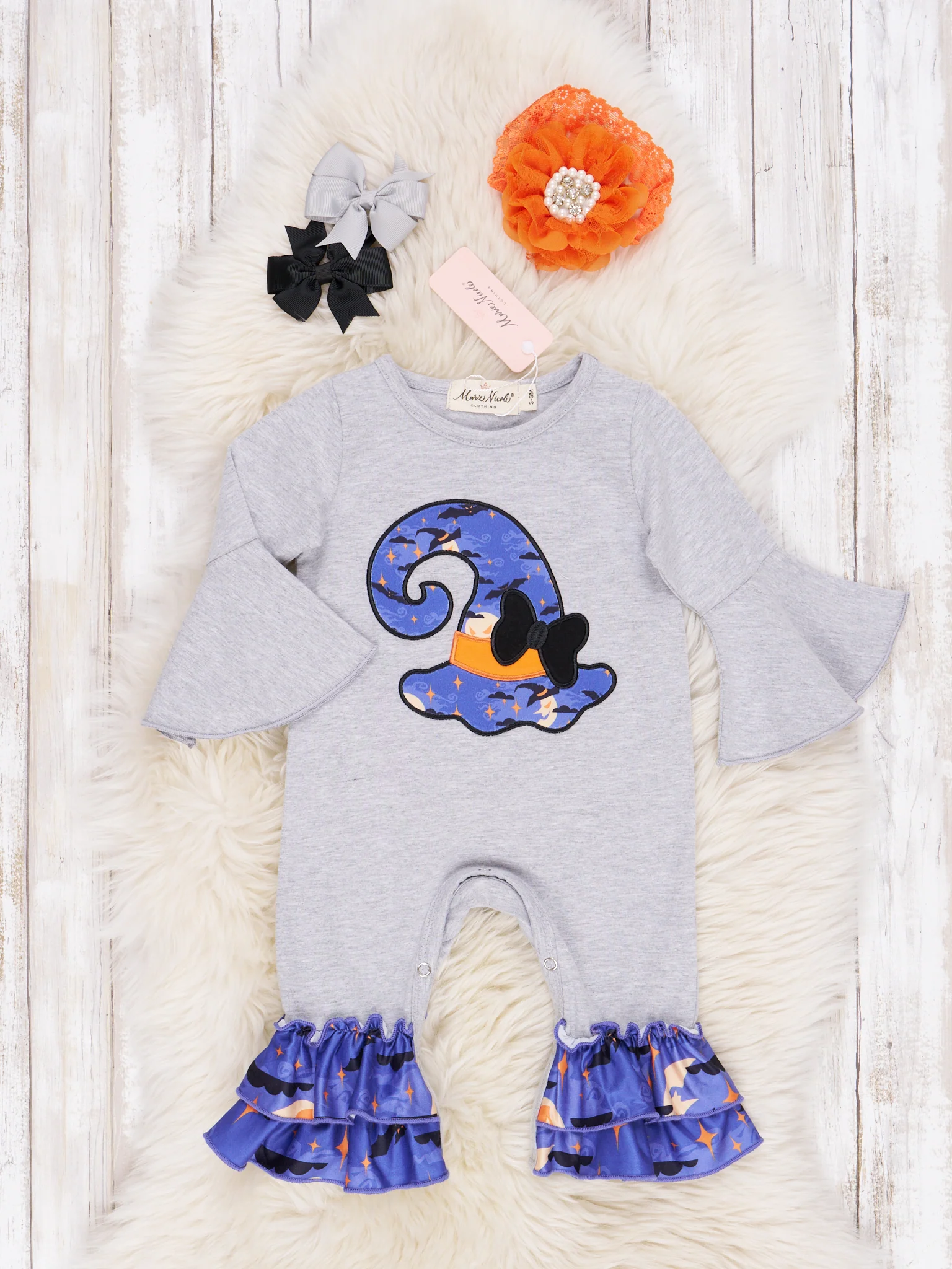 Indigo Witchy Ruffle Romper