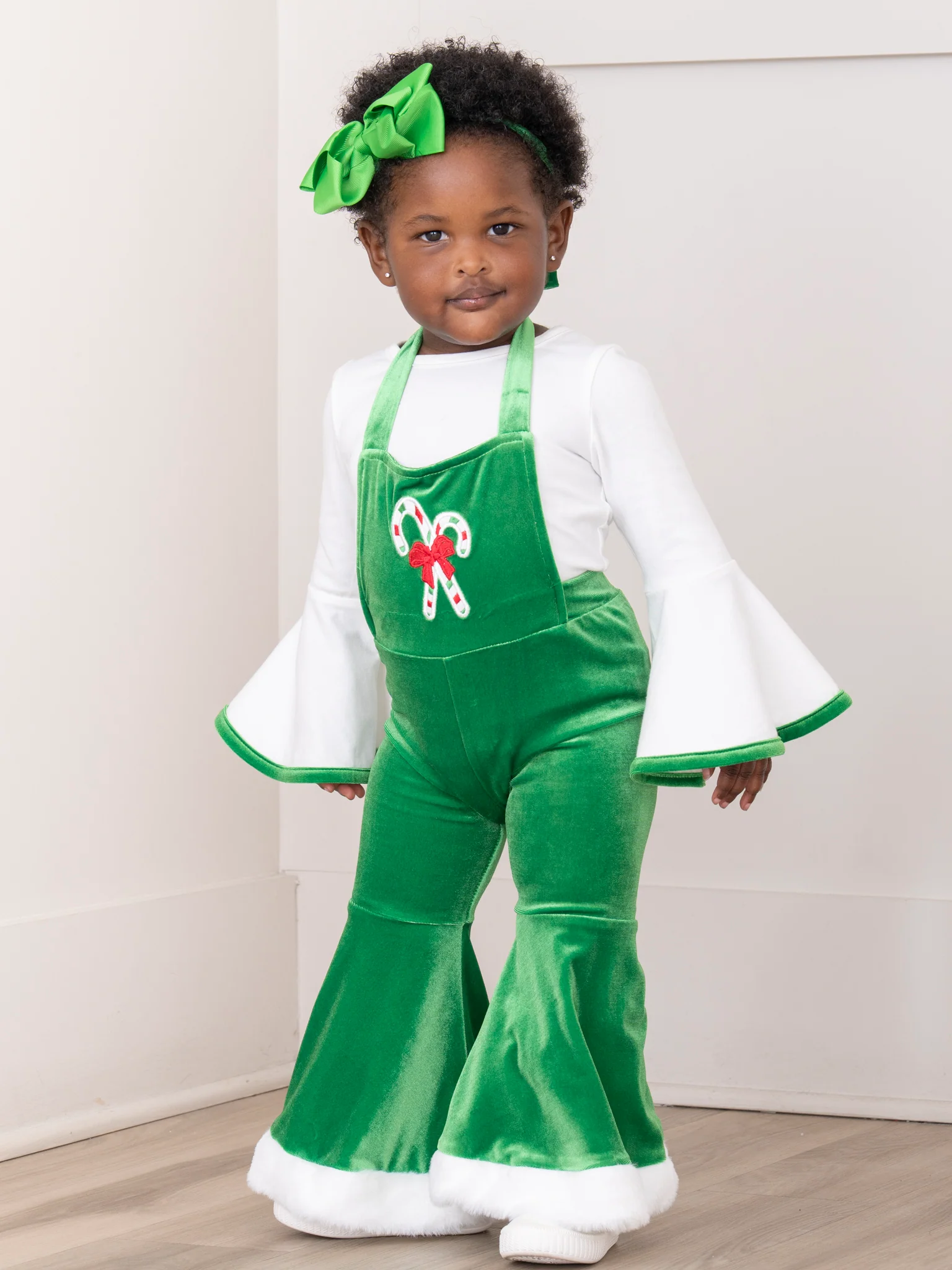 Jolly Candy Velvet Bell Bottom Outfit
