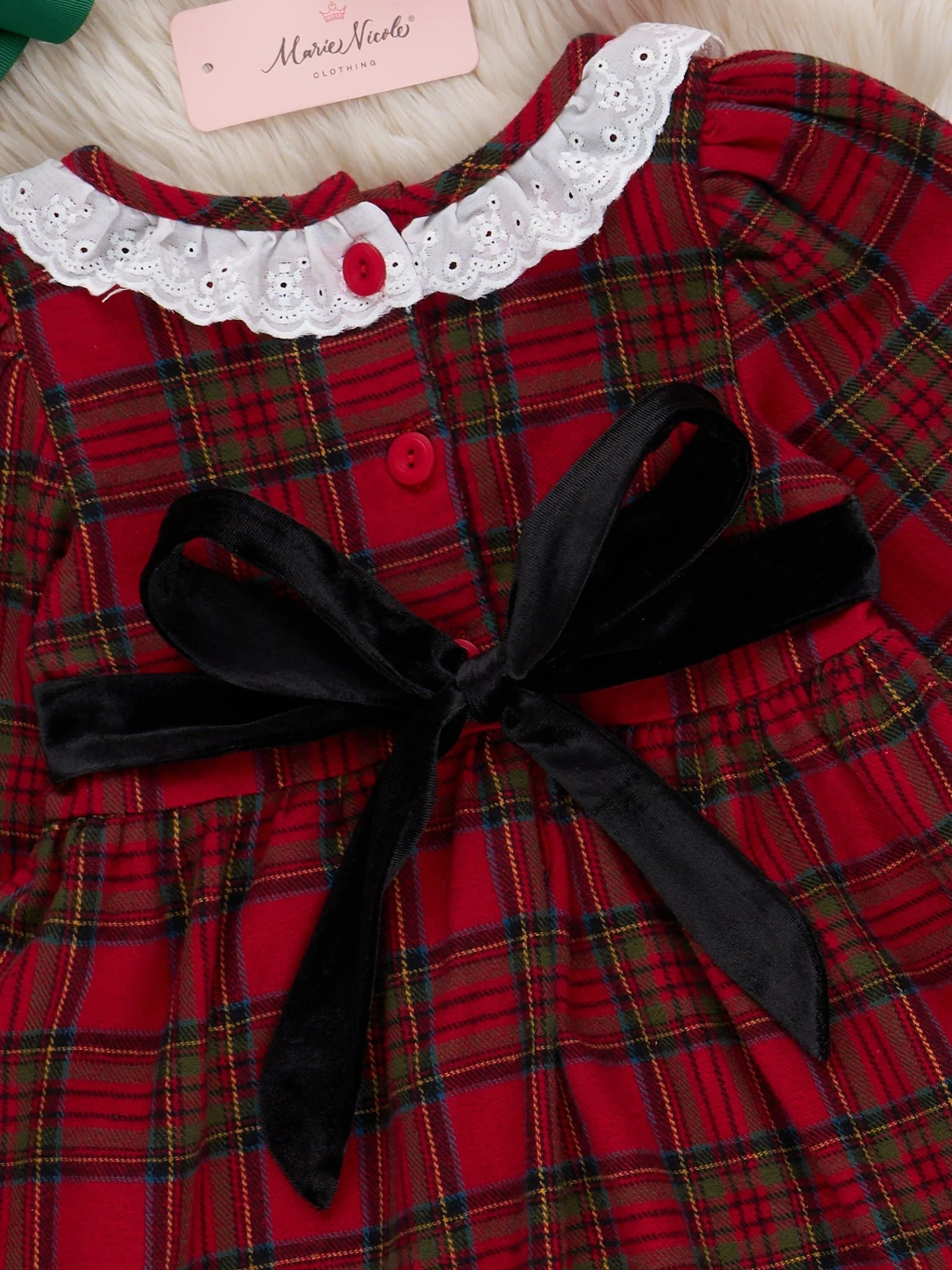 Jolly Party Smocked Flannel Dress - Image 3