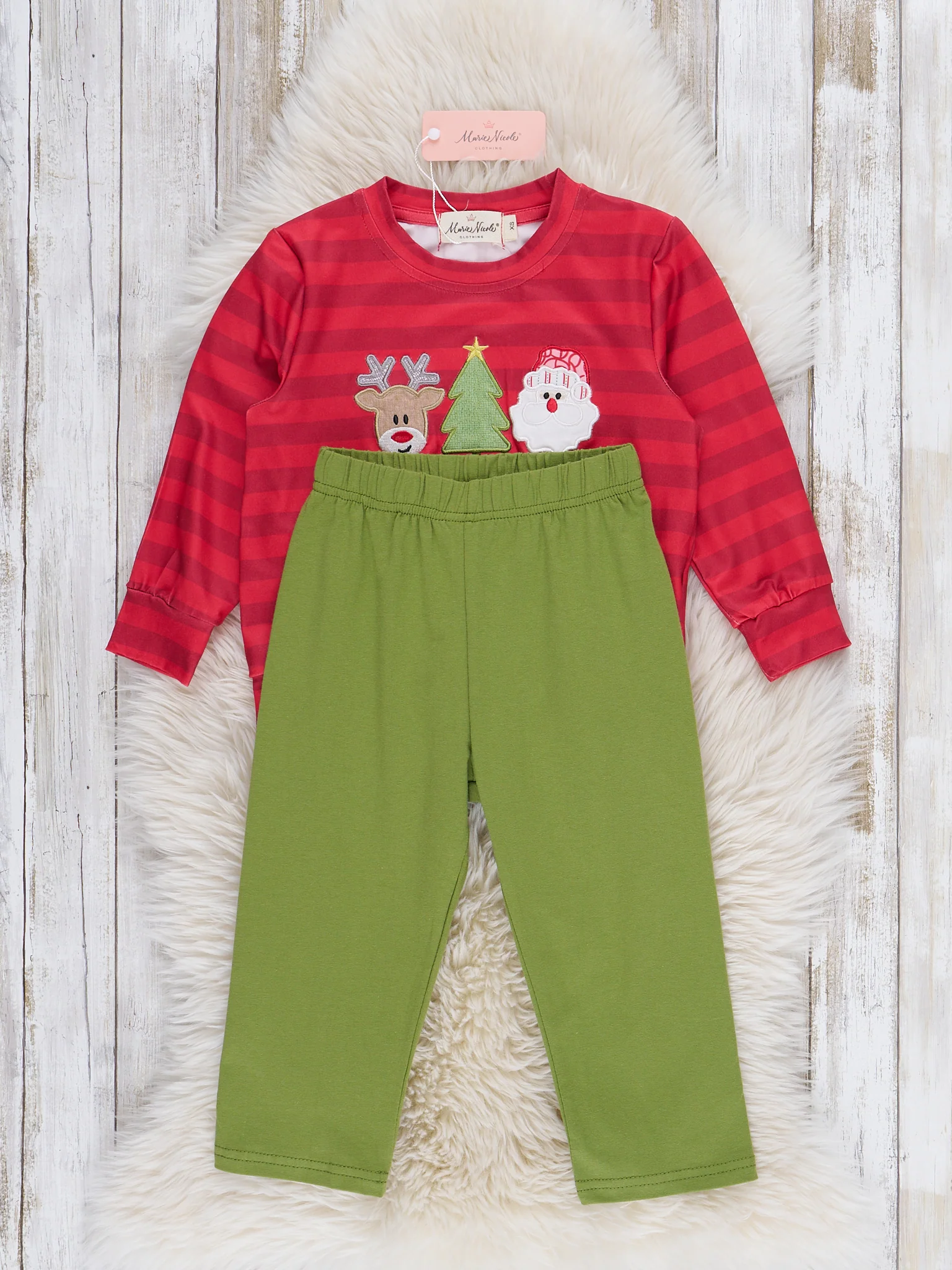 Jolly Reindeer Striped Outfit - Image 2