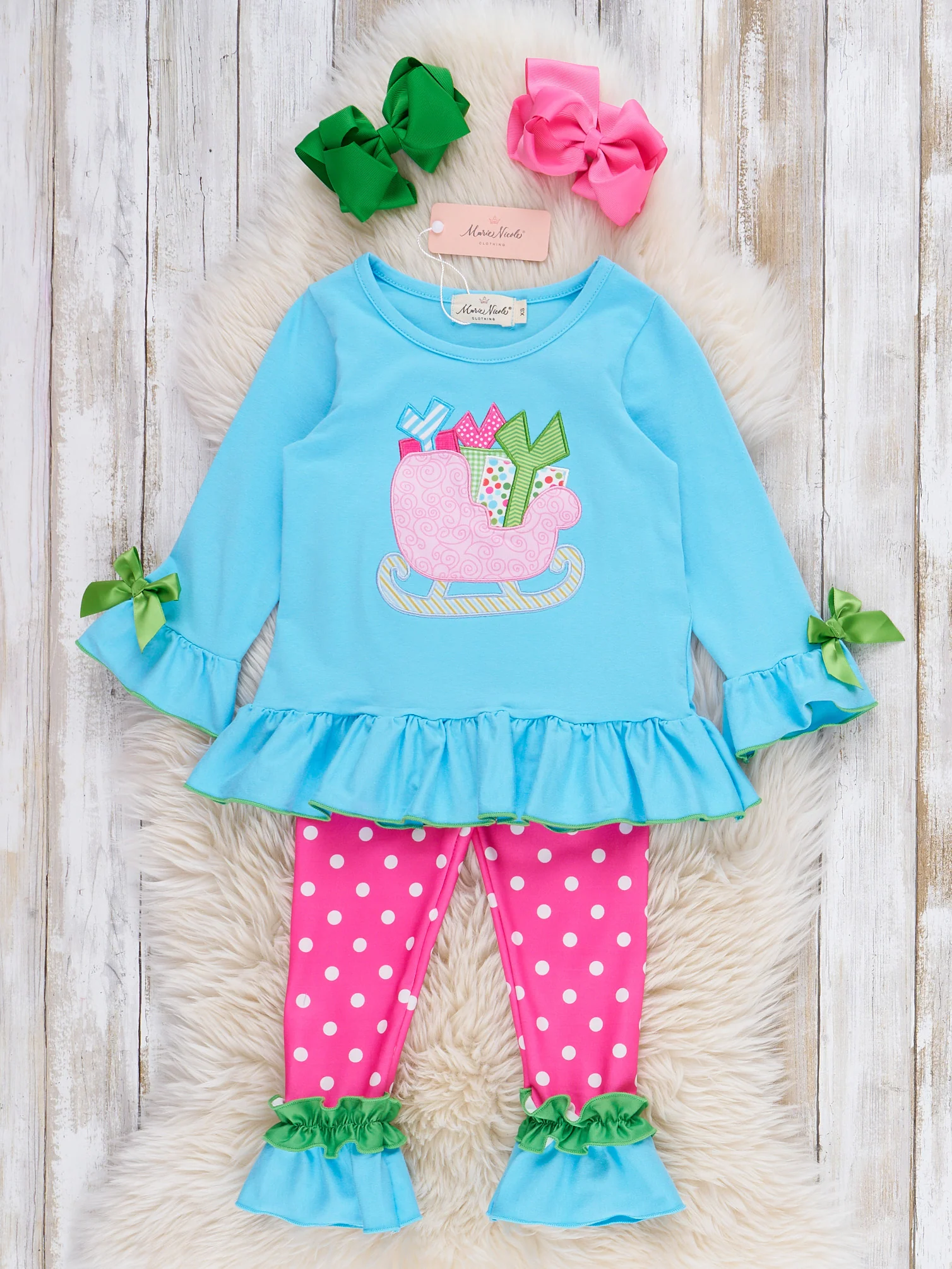 Jolly Sleigh Surprise Embroidered Outfit - Image 2