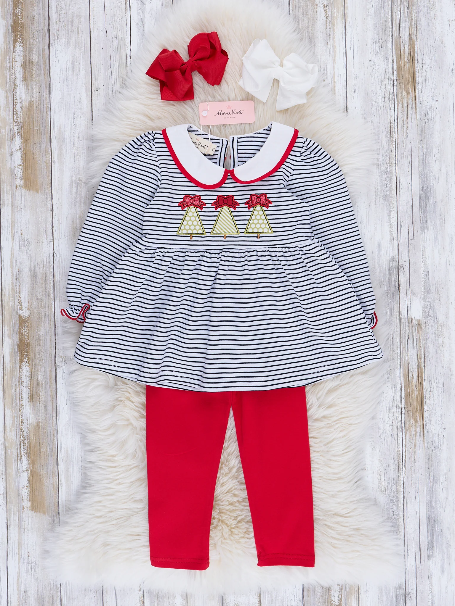 Jolly Stripes Embroidered Peplum Outfit - Image 2