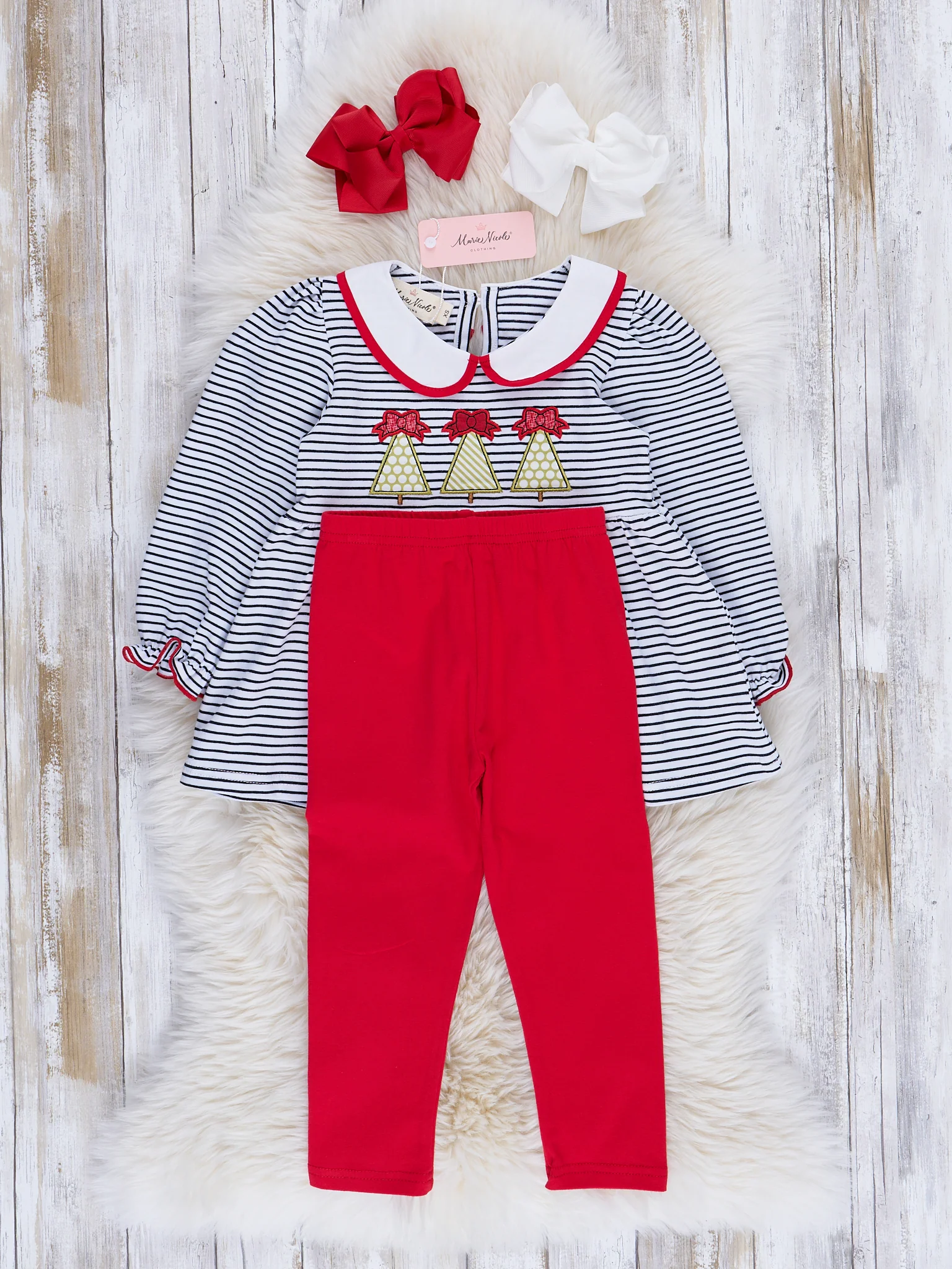 Jolly Stripes Embroidered Peplum Outfit - Image 3