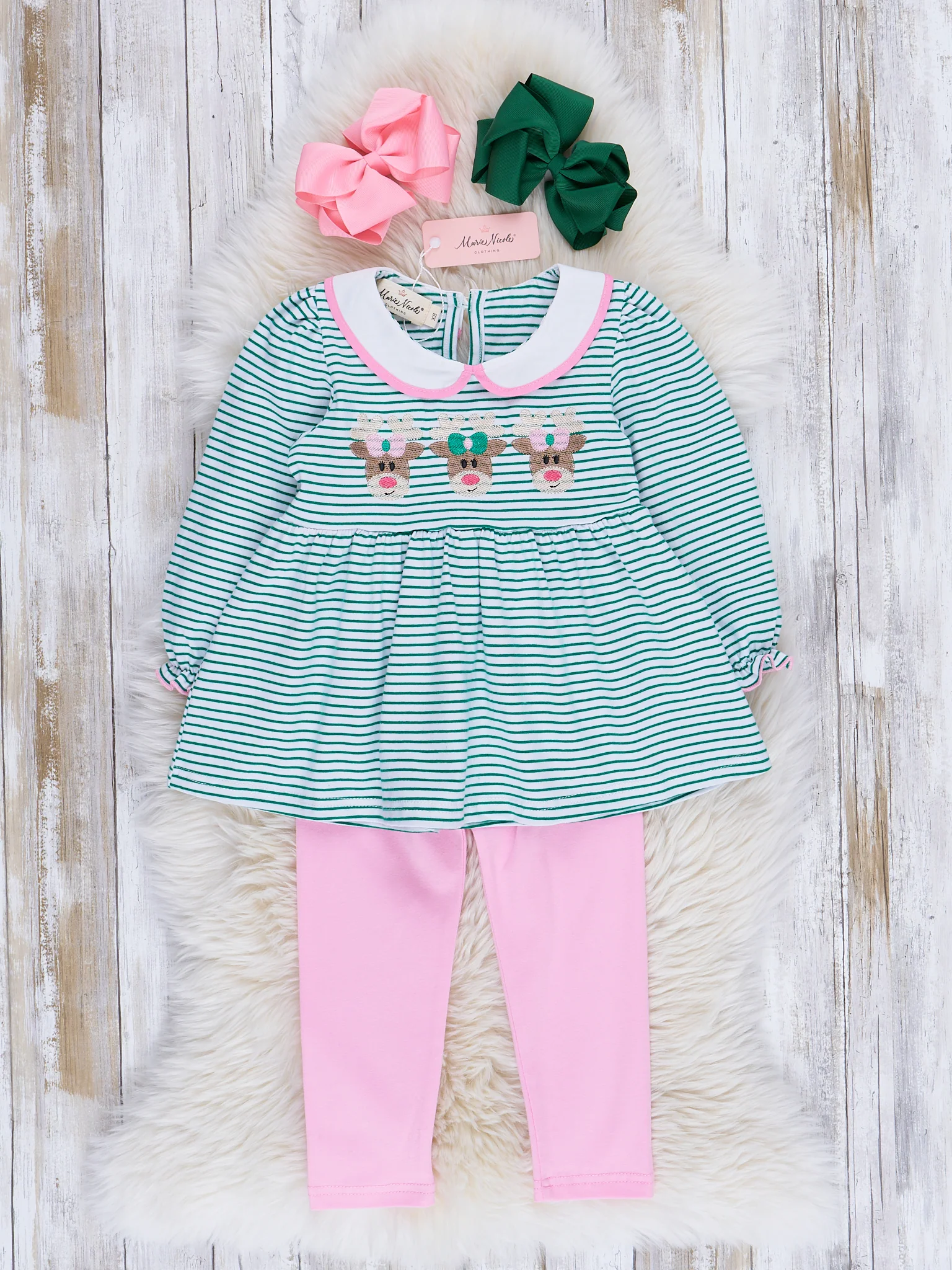 Jolly Stripes Embroidered Peplum Outfit - Image 4