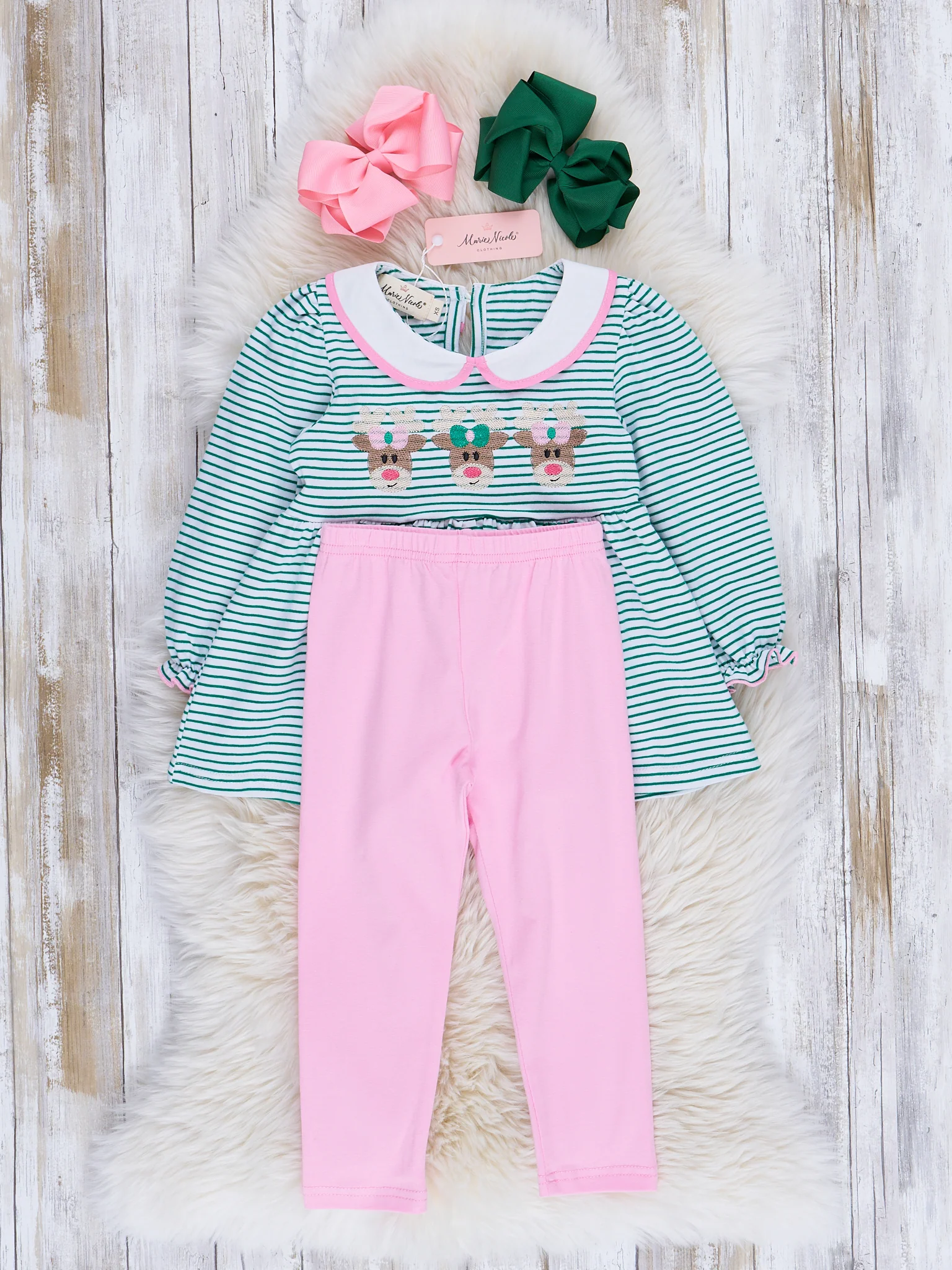 Jolly Stripes Embroidered Peplum Outfit - Image 5