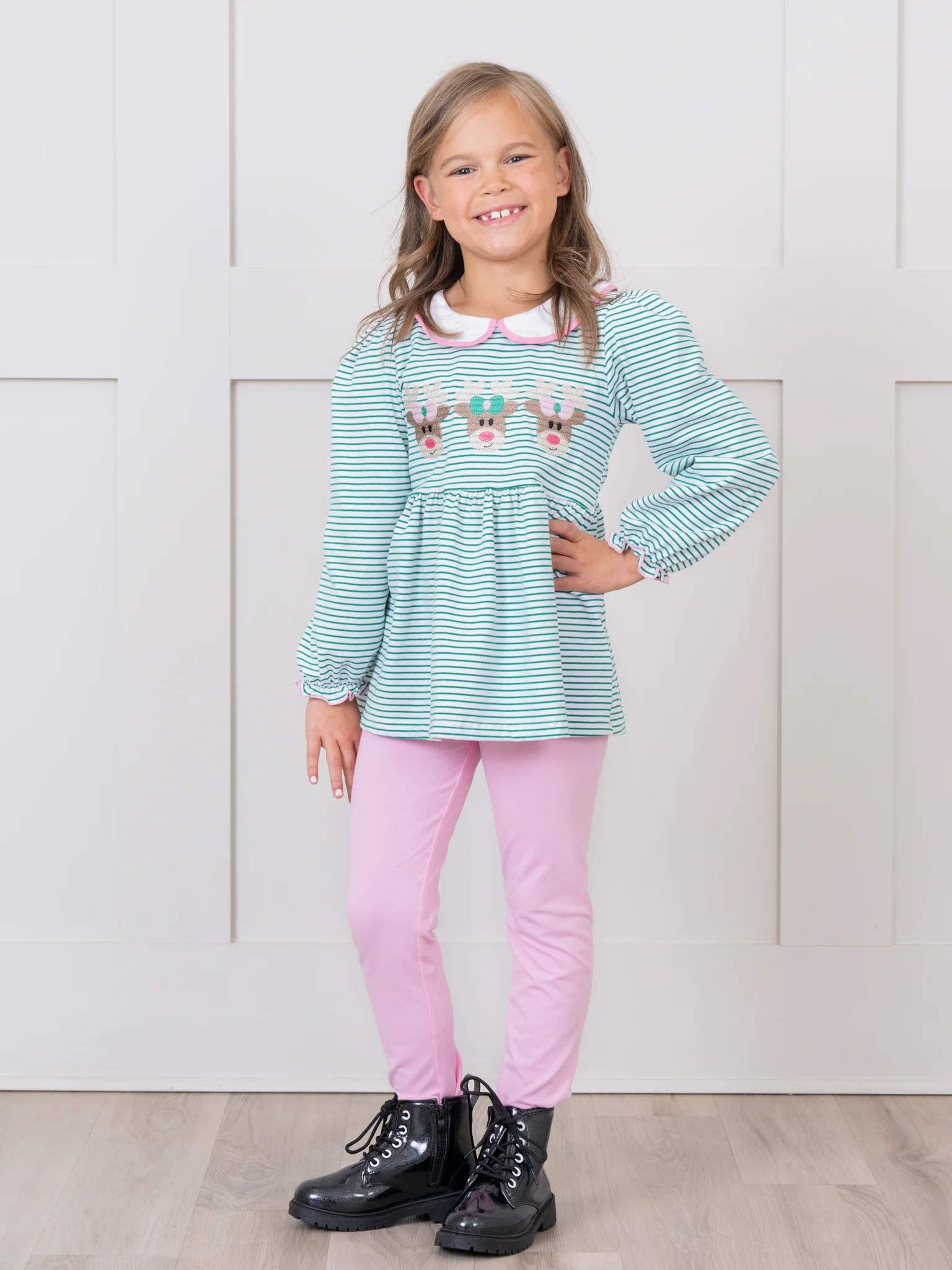 Jolly Stripes Embroidered Peplum Outfit - Image 6