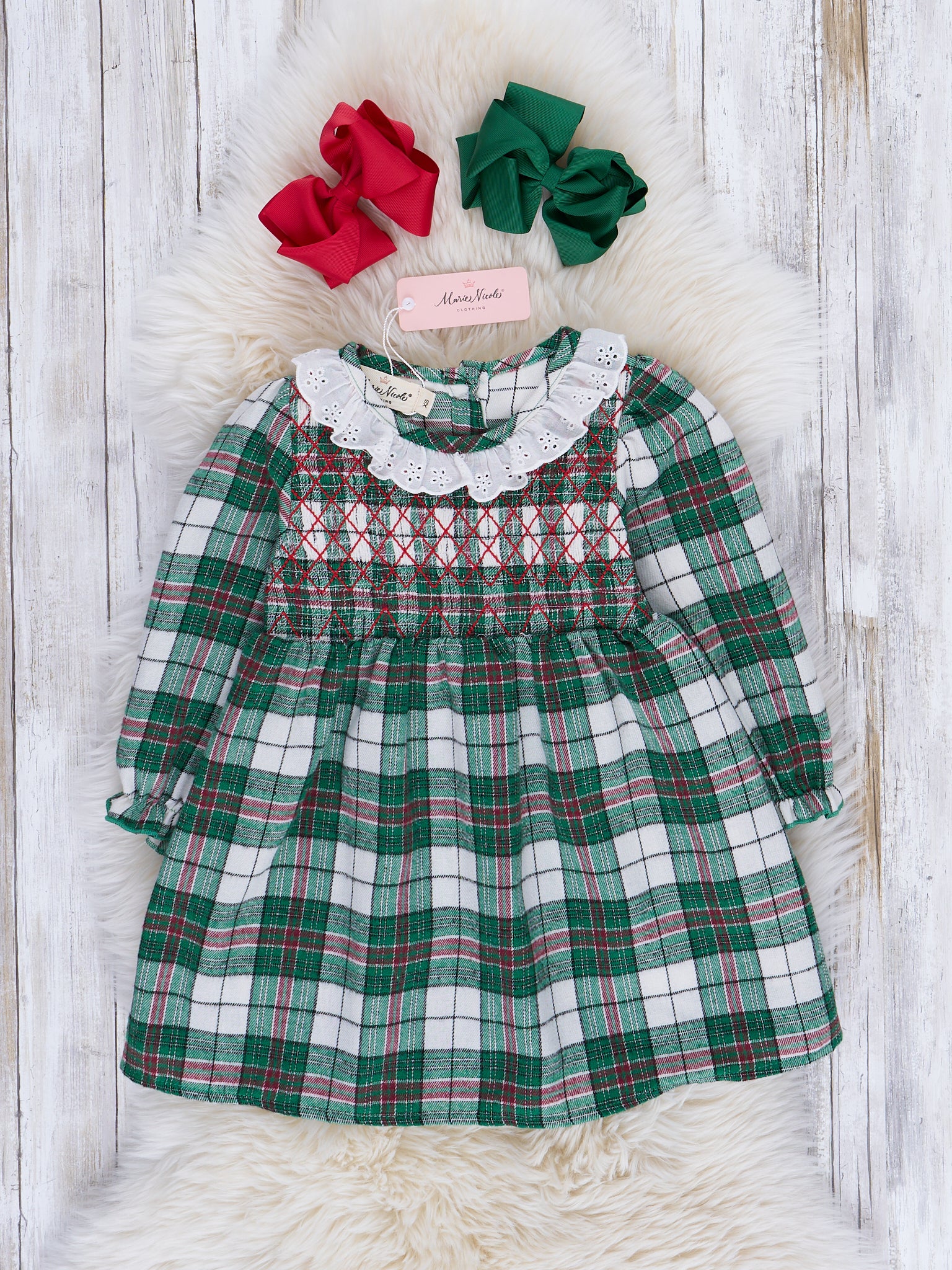 Joyous Plaid Smocked Dress - Image 4