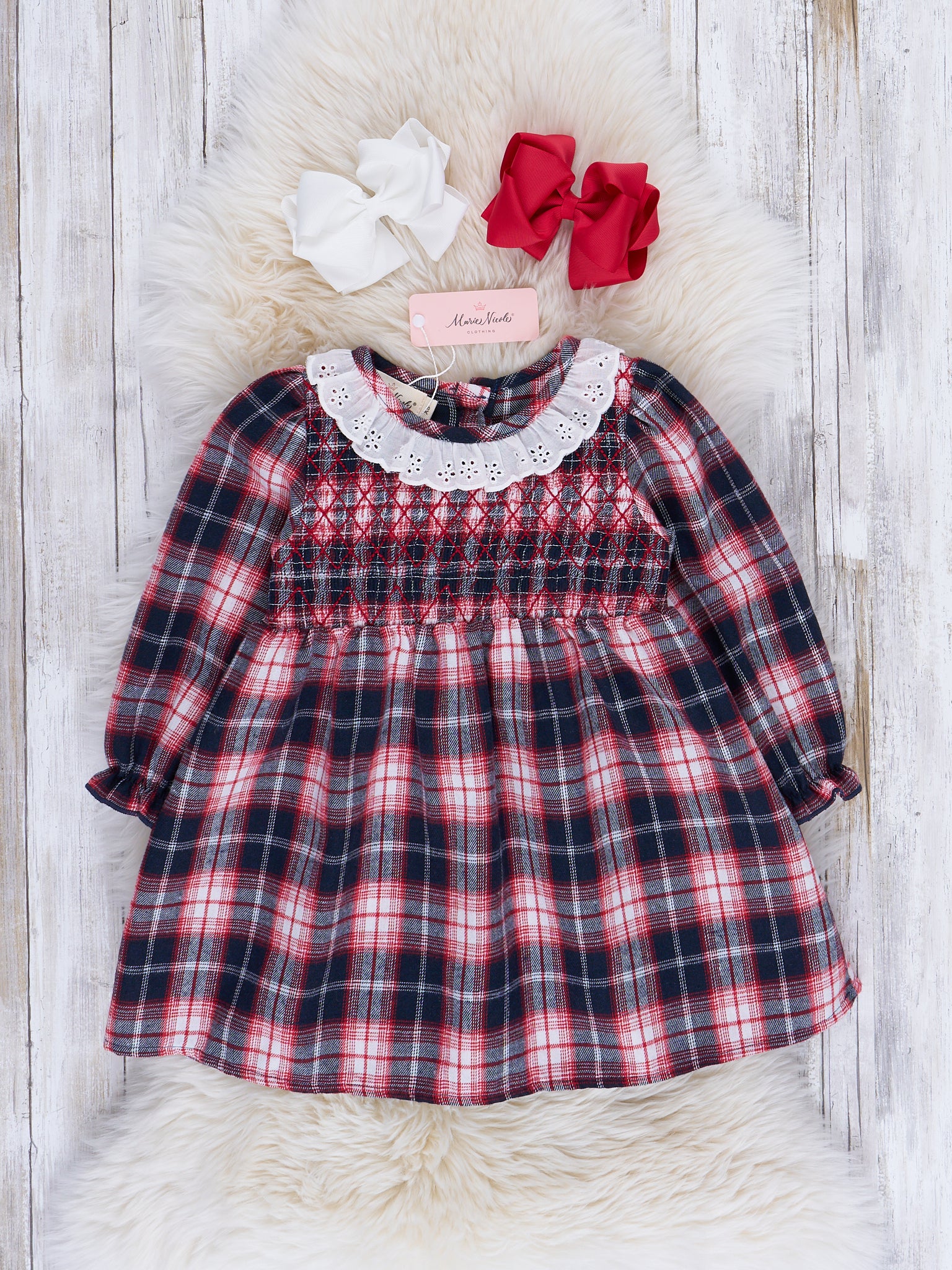 Joyous Plaid Smocked Dress - Image 5