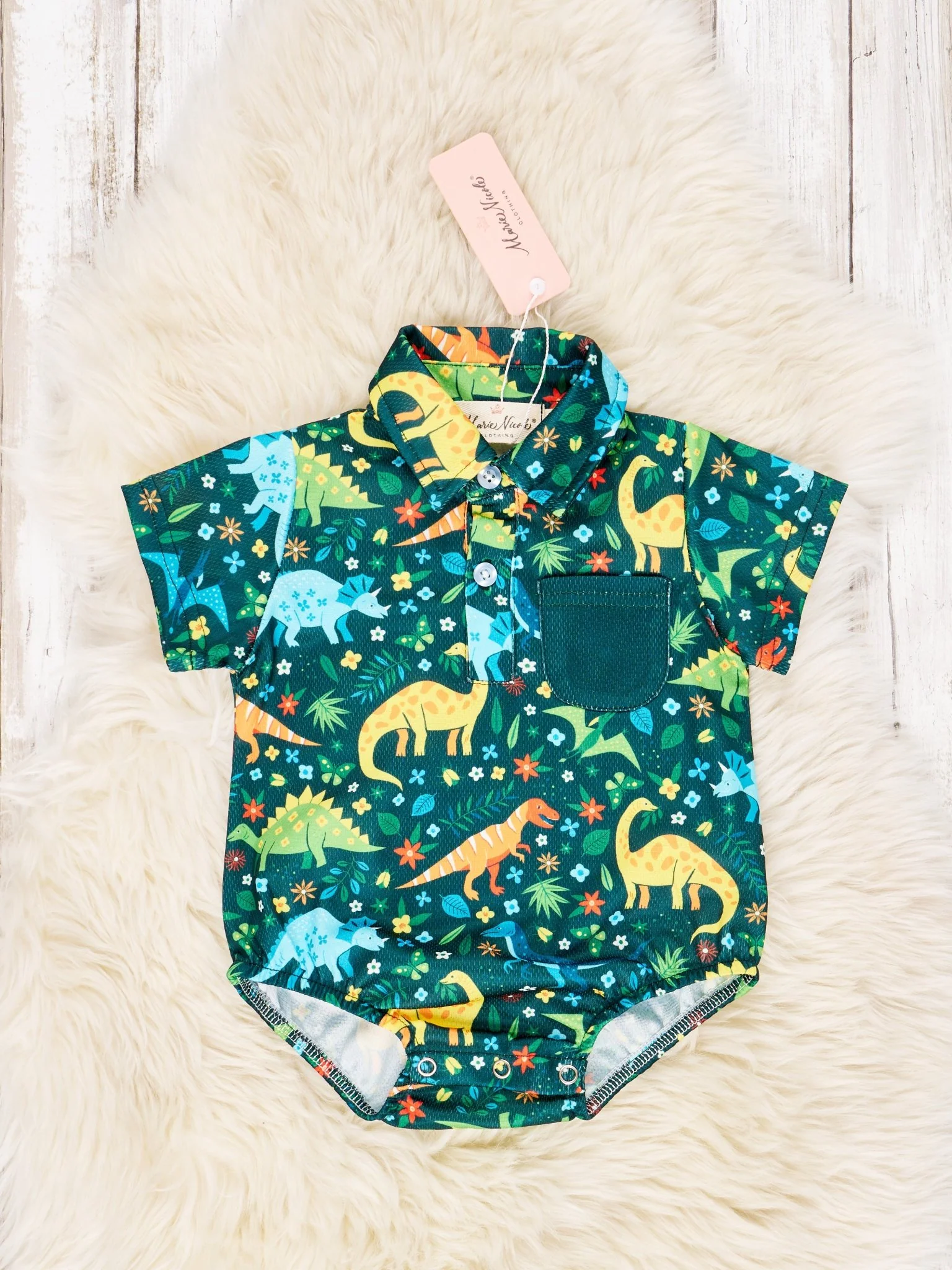 Jurassic Jungle Polo Romper