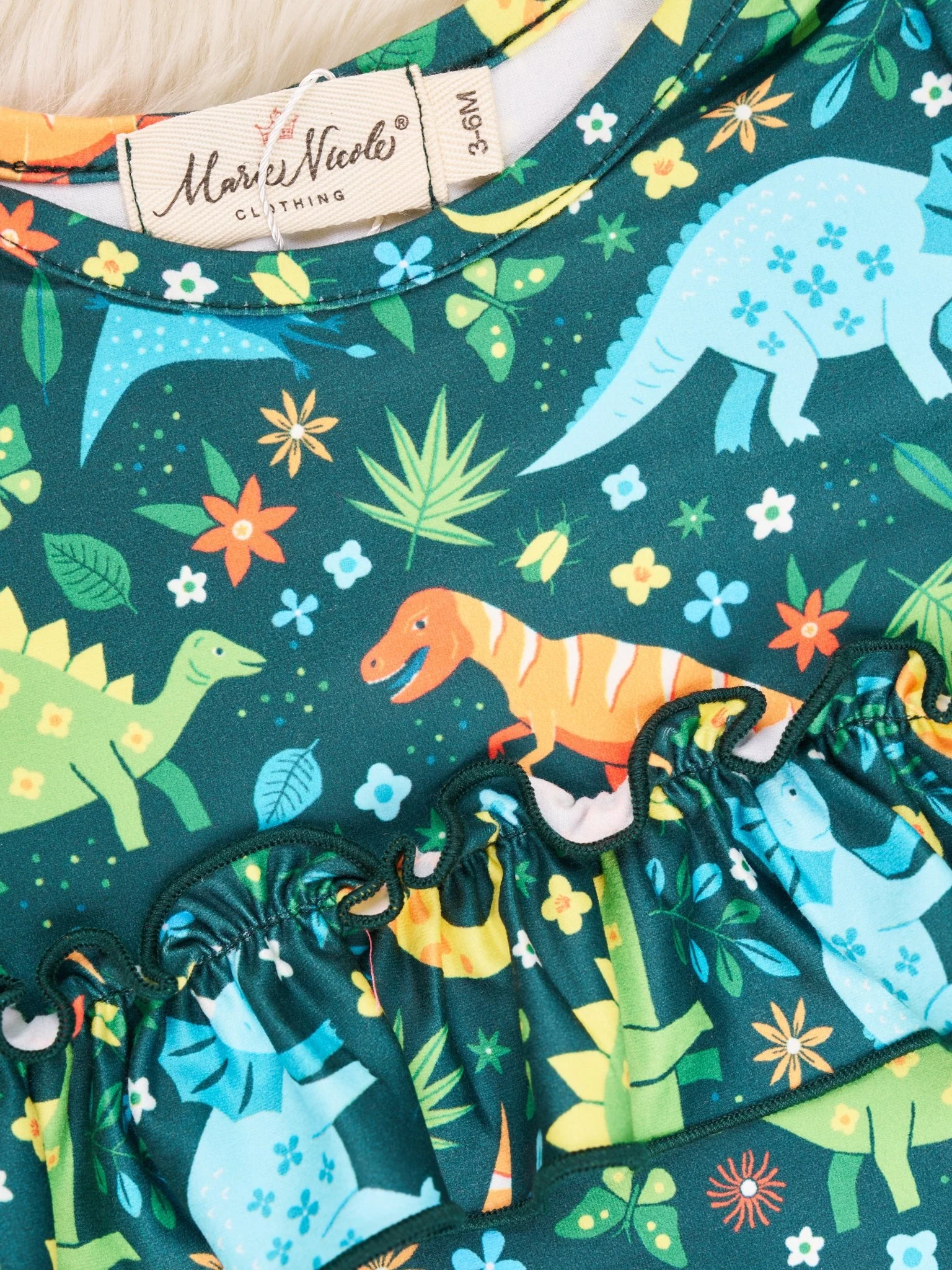 Jurassic Jungle Ruffle Bubble Romper - Image 2