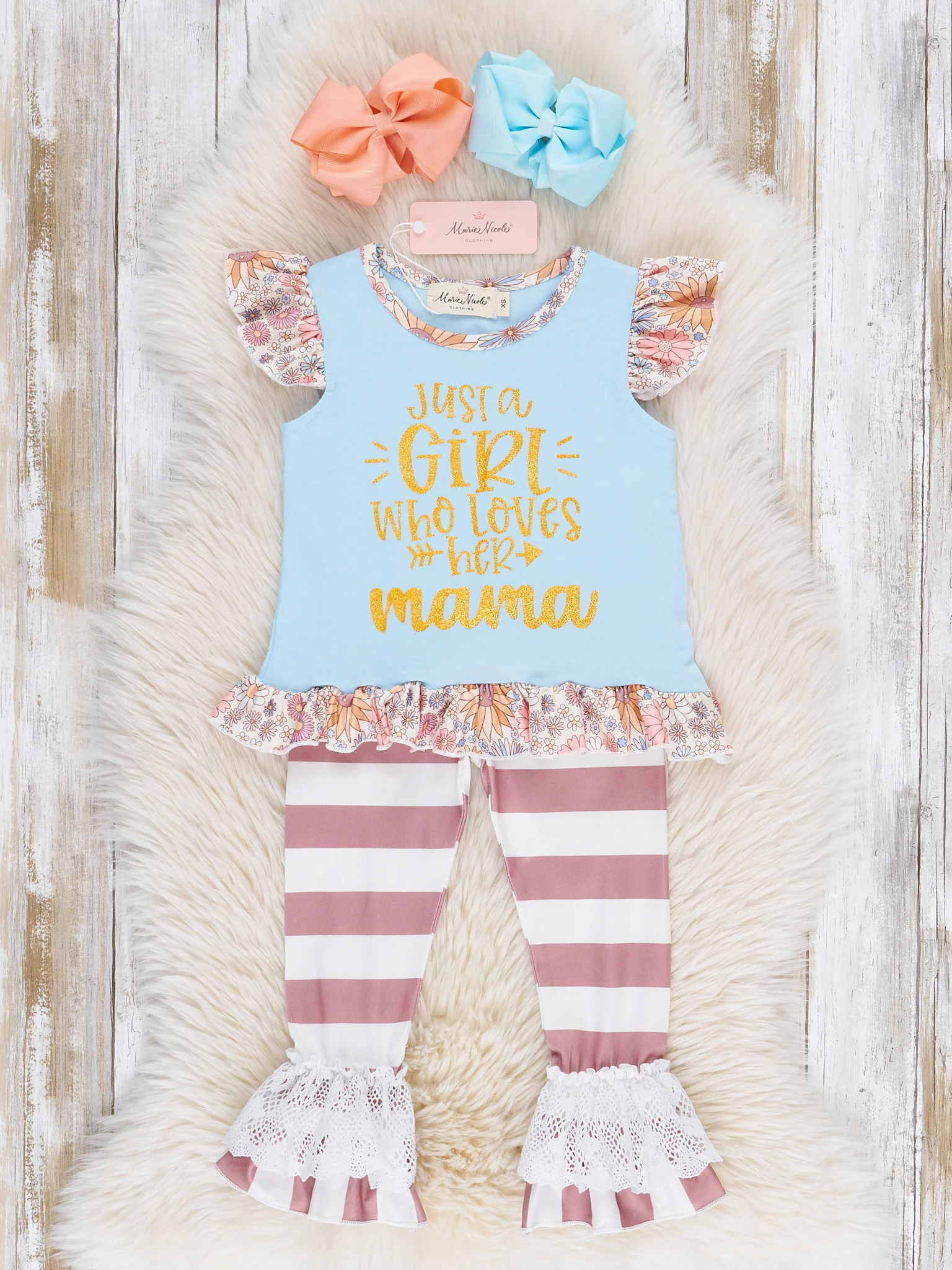 Just a Girl Lacy Ruffle Outfit - Image 2