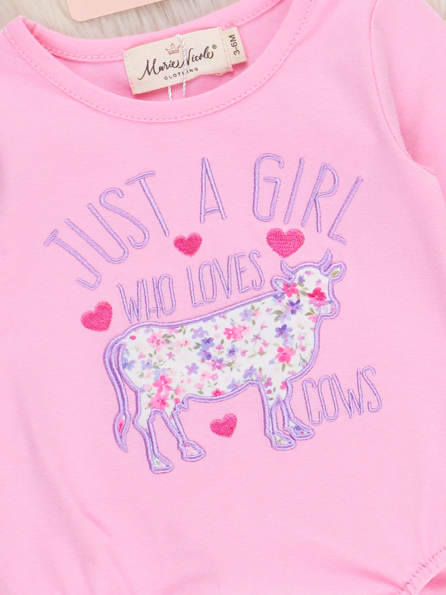 "Just a Girl Who Love Cows" Bubble Romper - Image 3