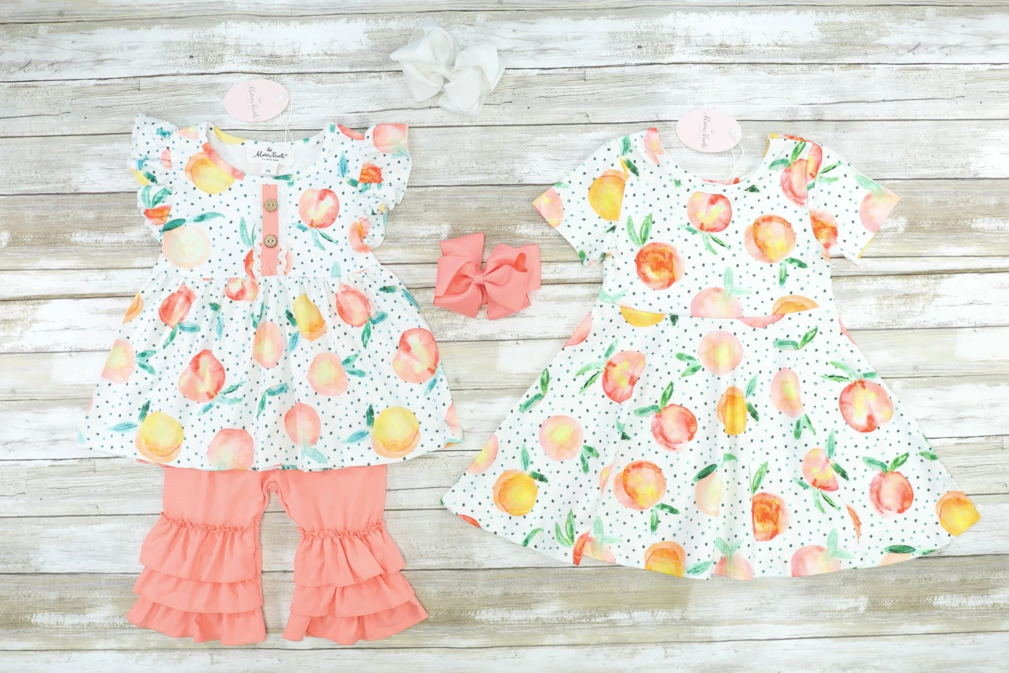 Peach Green Ruffle Capri Outfit - Image 2
