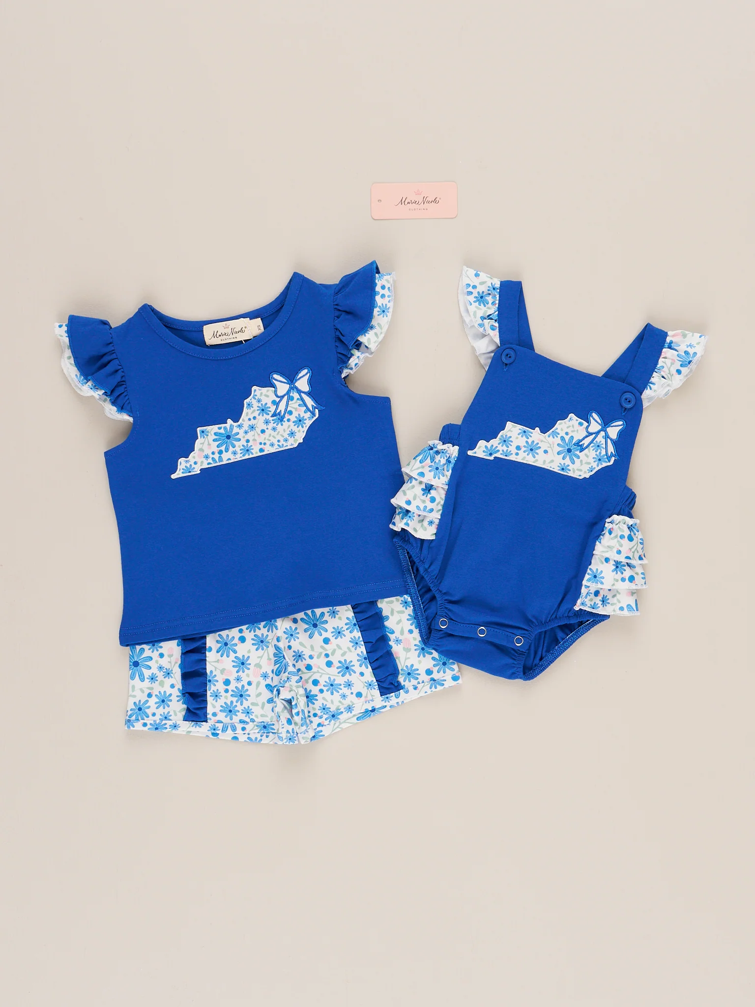Kentucky Embroidered Floral Ruffle Bubble Romper - Image 3