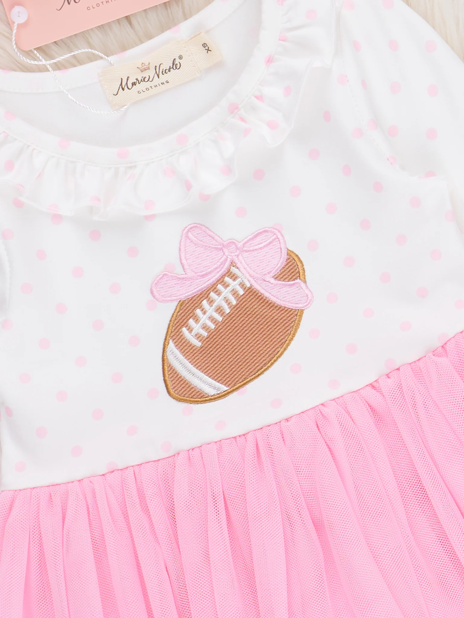 Kickoff Cutie Embroidered Football Tulle Dress - Image 3