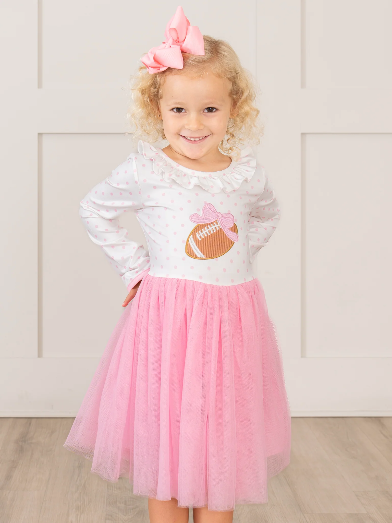Kickoff Cutie Embroidered Football Tulle Dress - Image 5