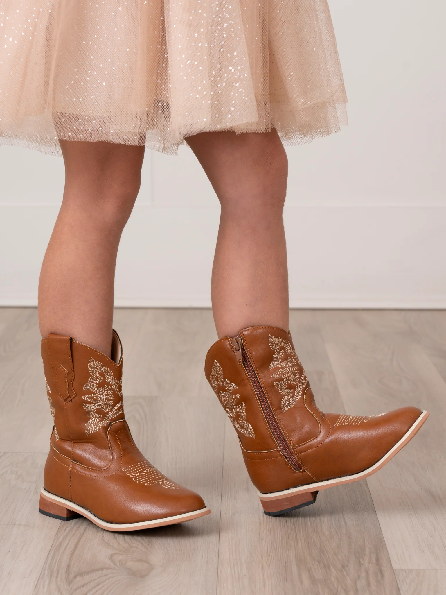 Kids' Unisex Brown Cowboy Boots - Image 6