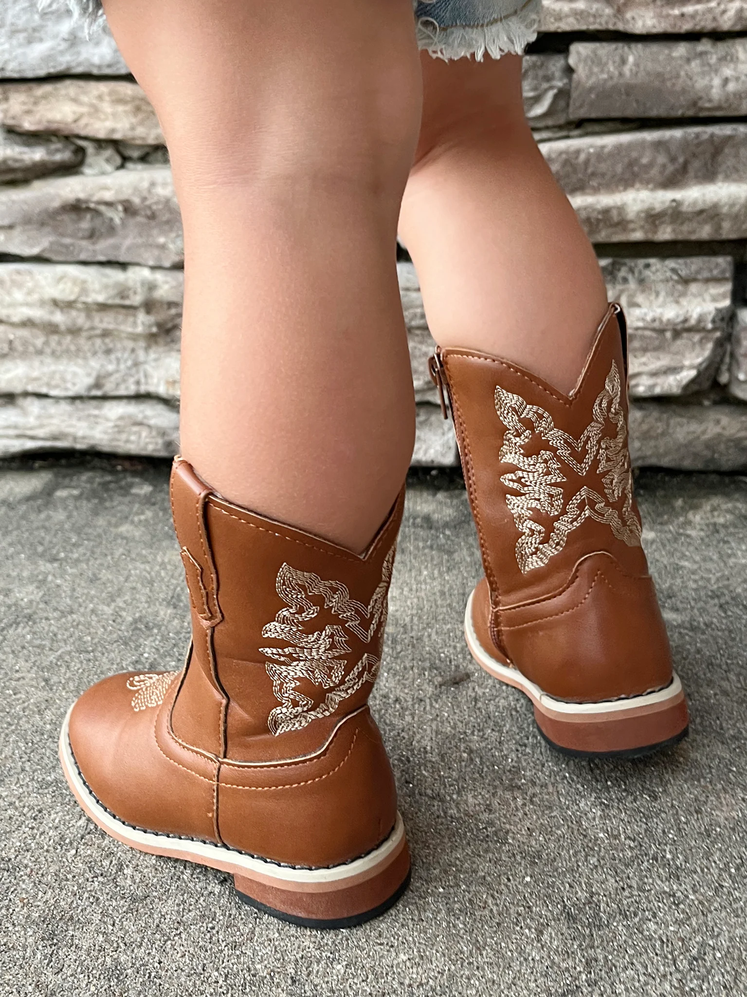 Kids' Unisex Brown Cowboy Boots - Image 8