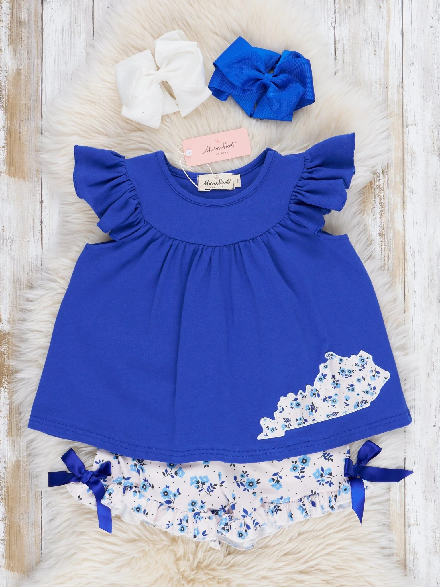 KY Blue Floral Ruffle Outfit - Image 2