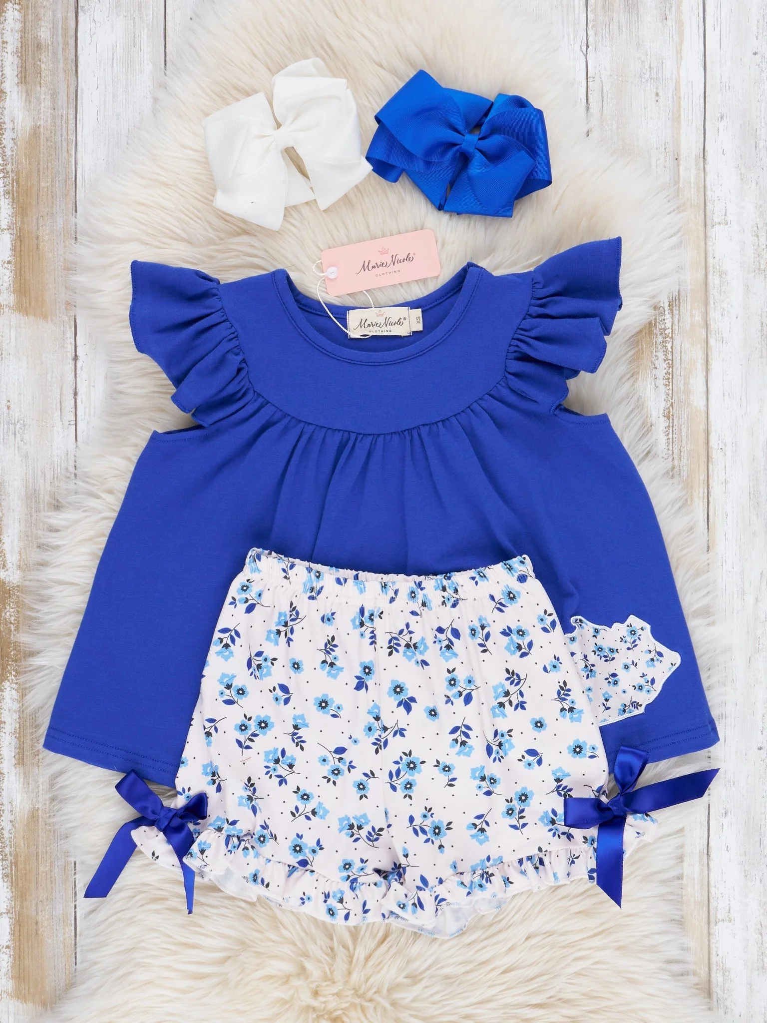 KY Blue Floral Ruffle Outfit - Image 3
