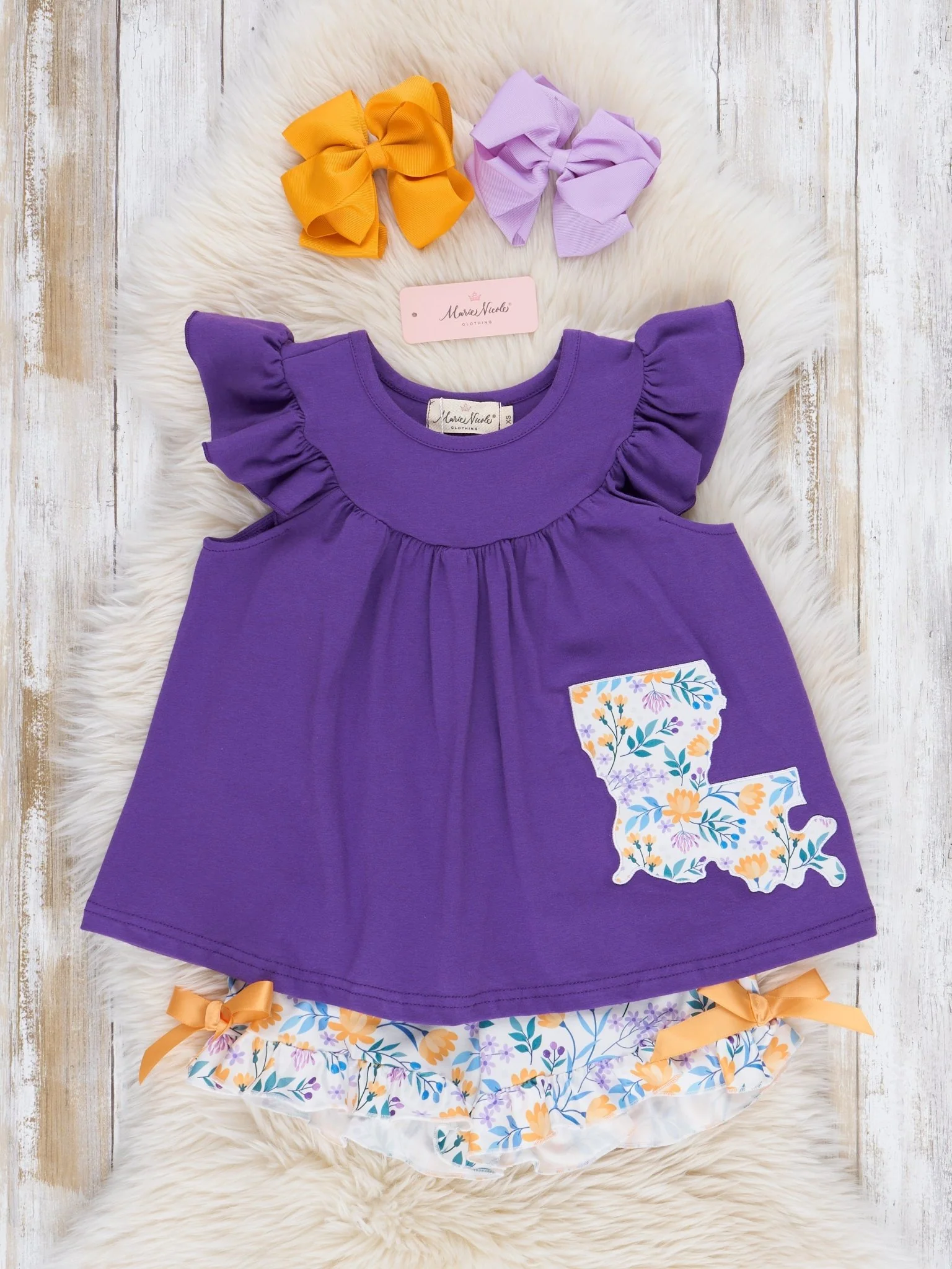 LA Purple Floral Ruffle Outfit