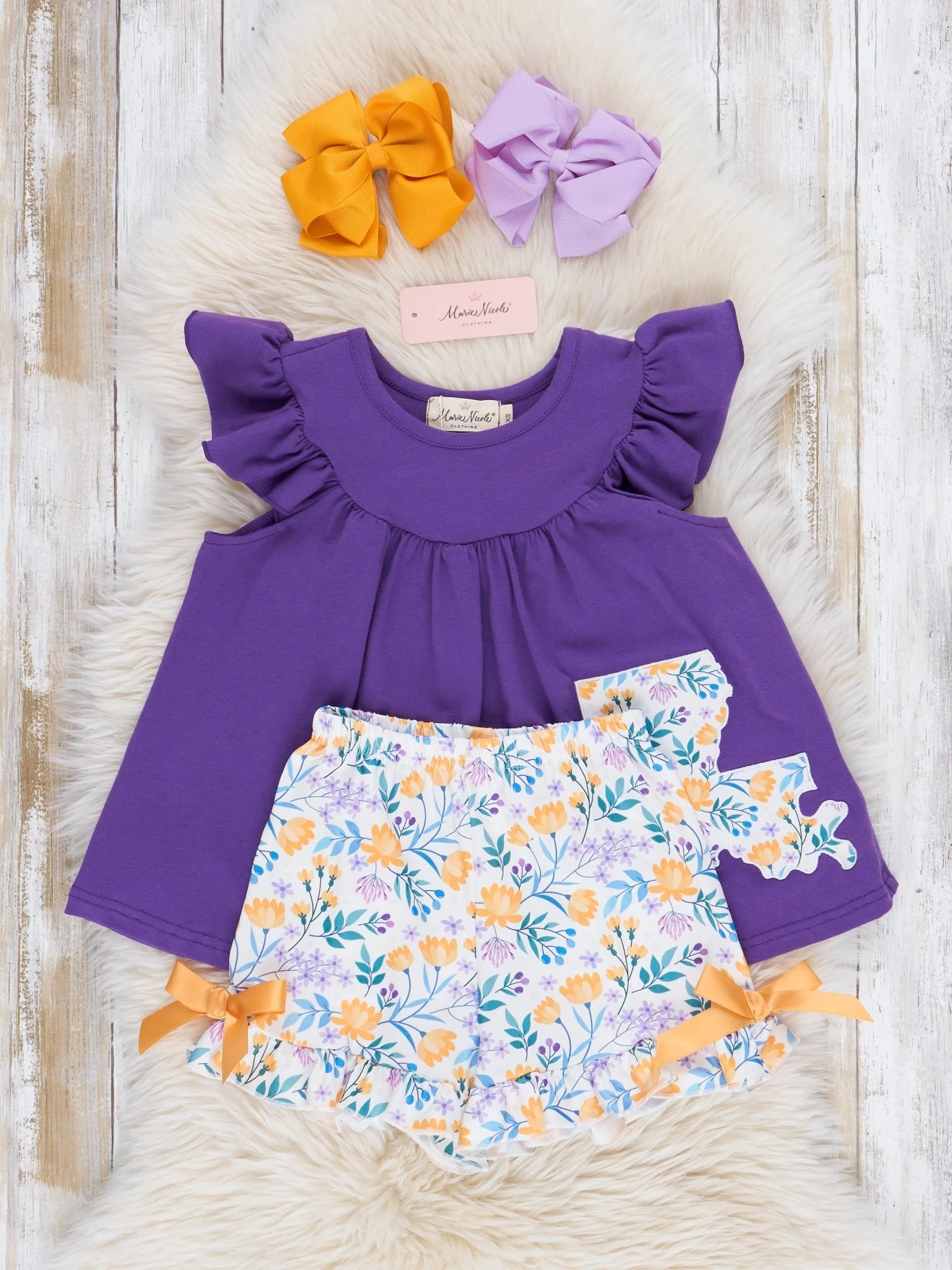LA Purple Floral Ruffle Outfit - Image 2