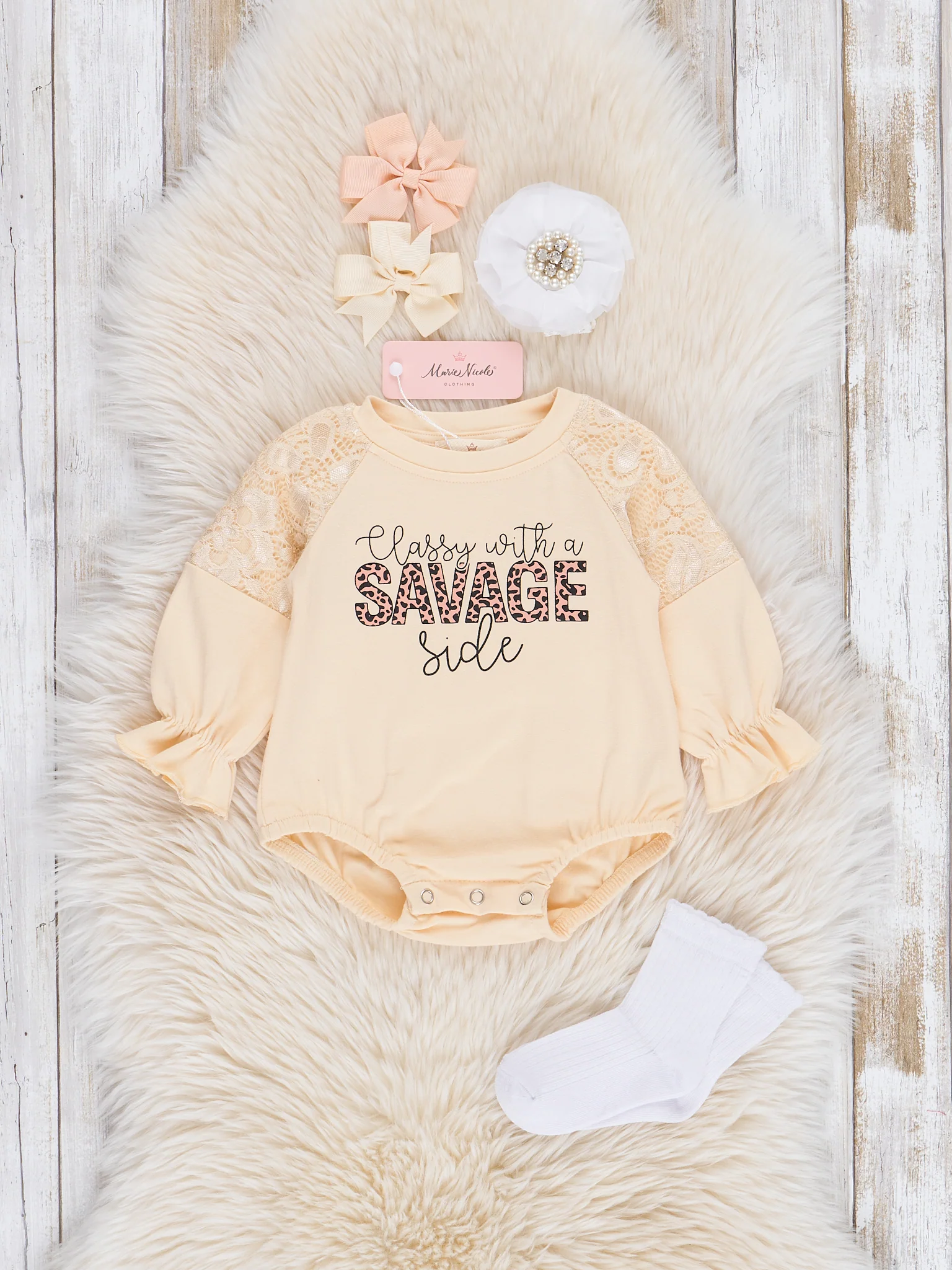 Lace & Leopard Classy Savage Bubble Romper