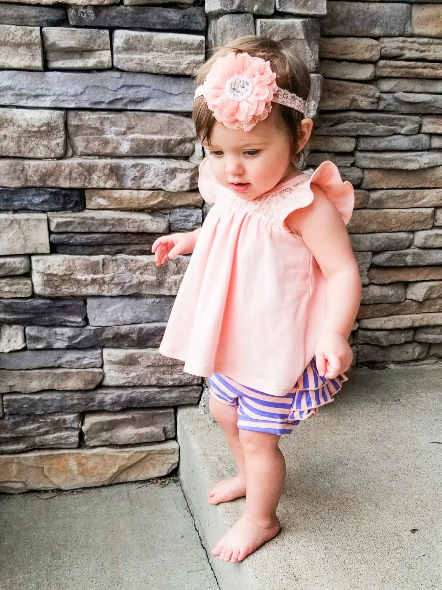 Lace Flutter Sleeve Top - Peach - Image 8