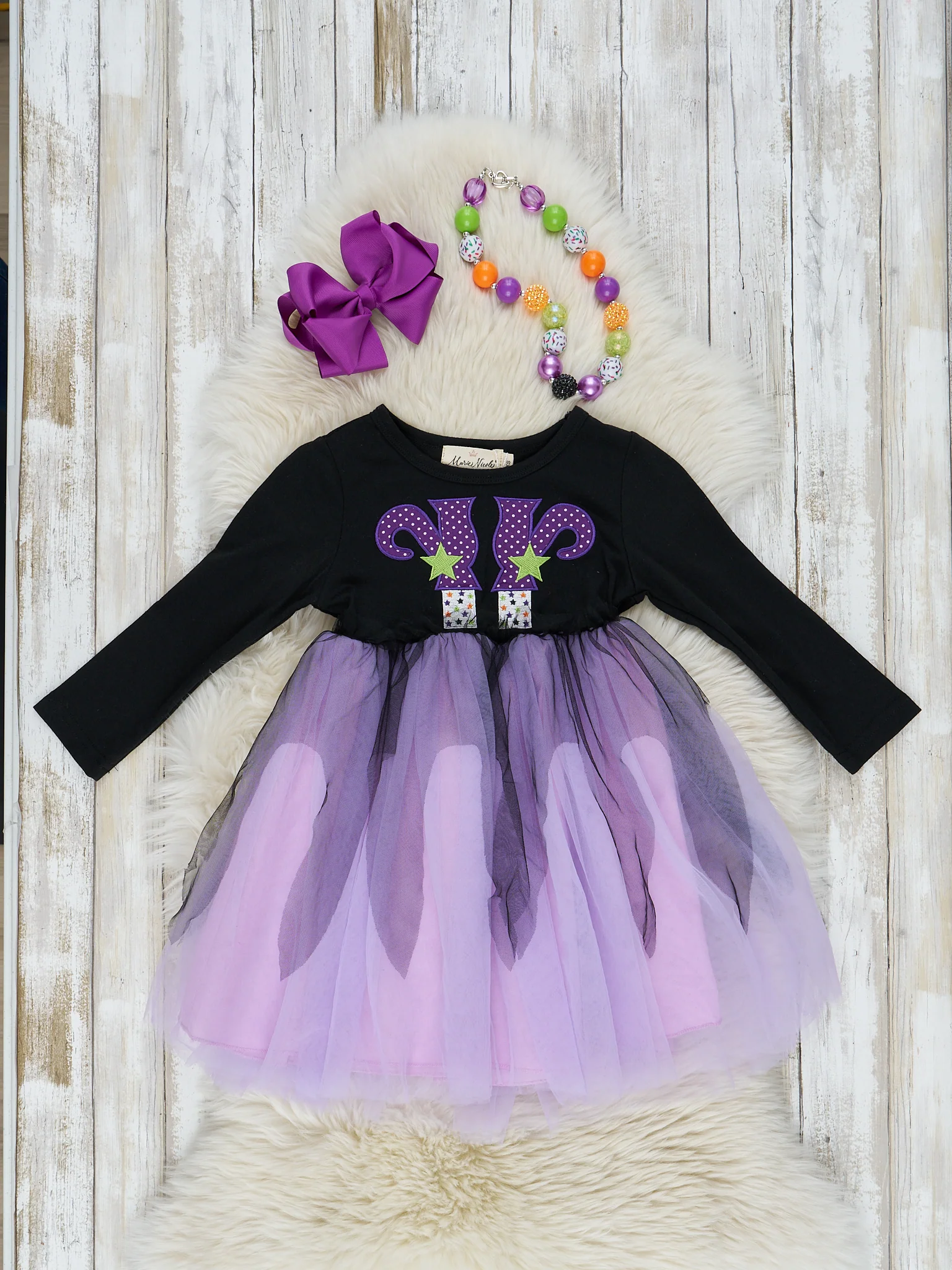 Lavender & Black Witchy Tulle Dress - Image 2