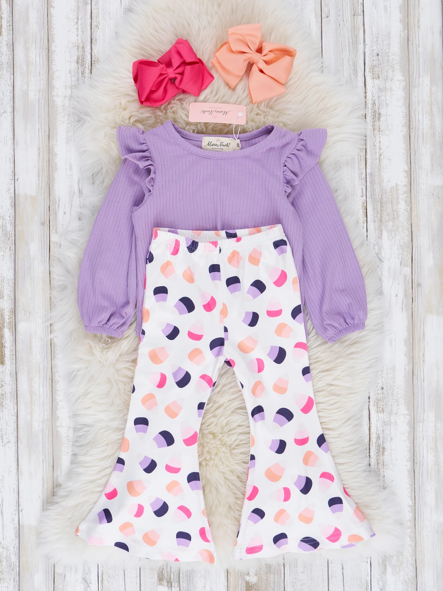 Lavender Candy Corn Bell Bottom Outfit - Image 2