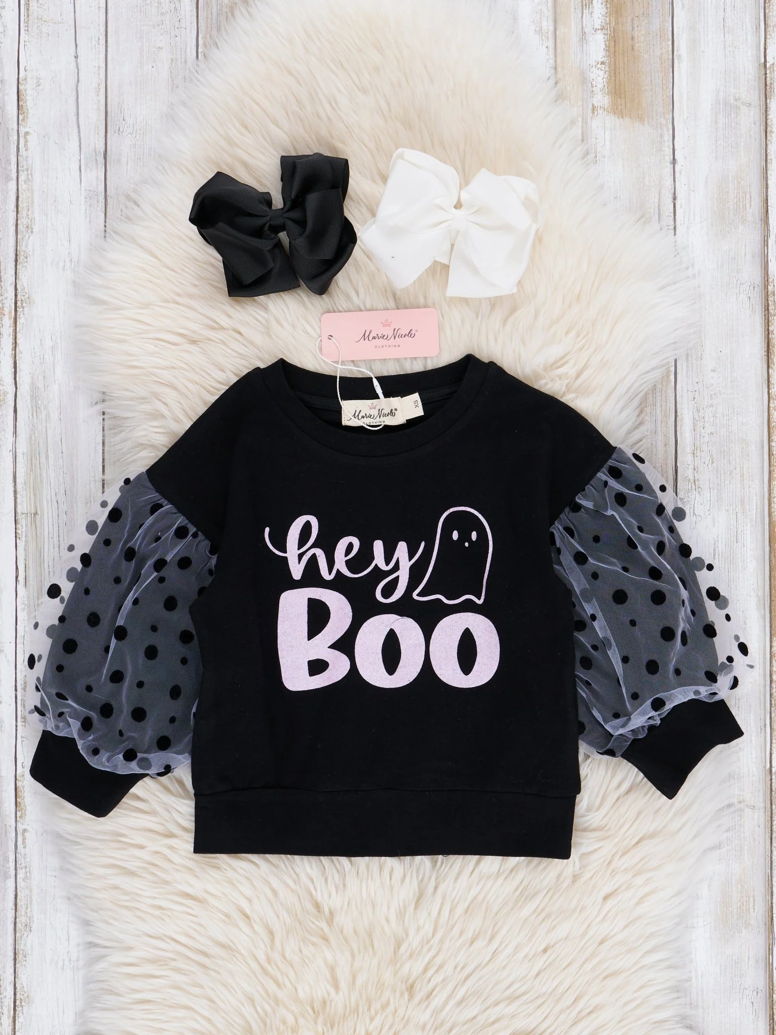 Lavender "Hey Boo" Tulle Shirt