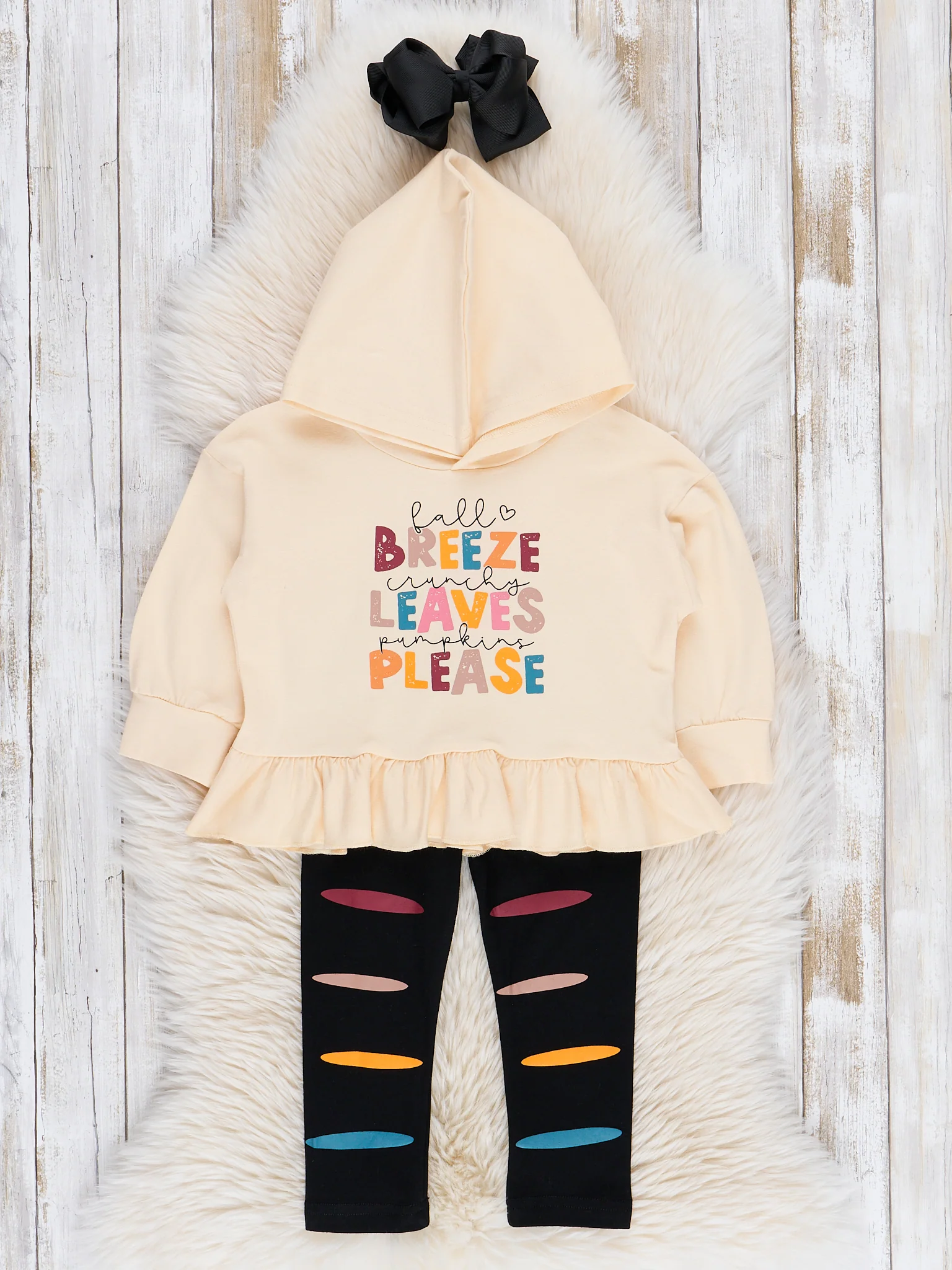 Leaves Please Ruffle Hoodie Outfit - Image 2