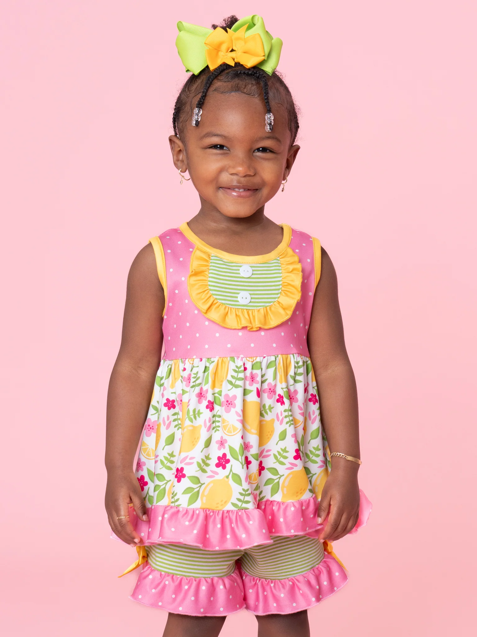 Lemon Blossom Breeze Ruffle Outfit