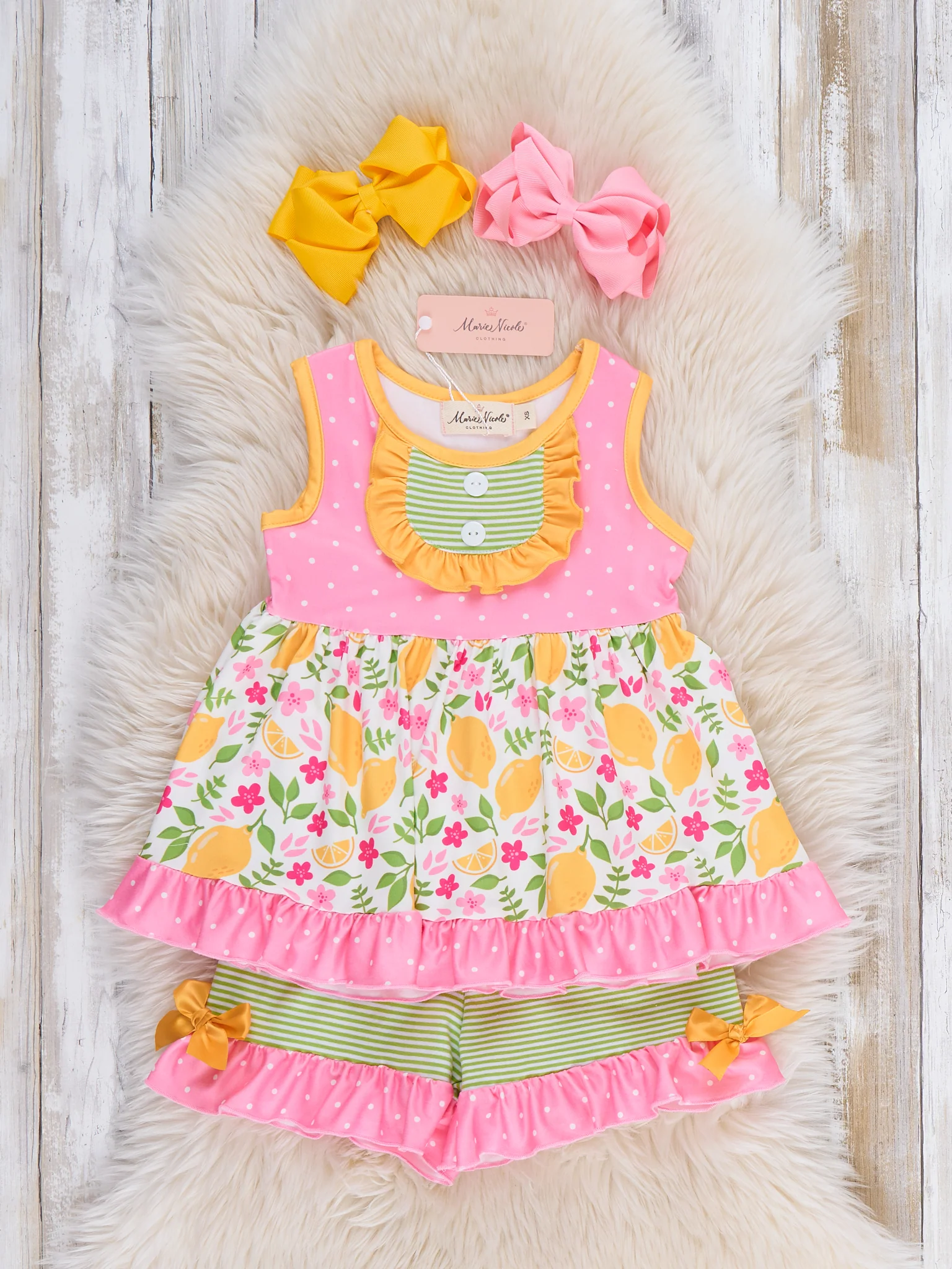 Lemon Blossom Breeze Ruffle Outfit - Image 2