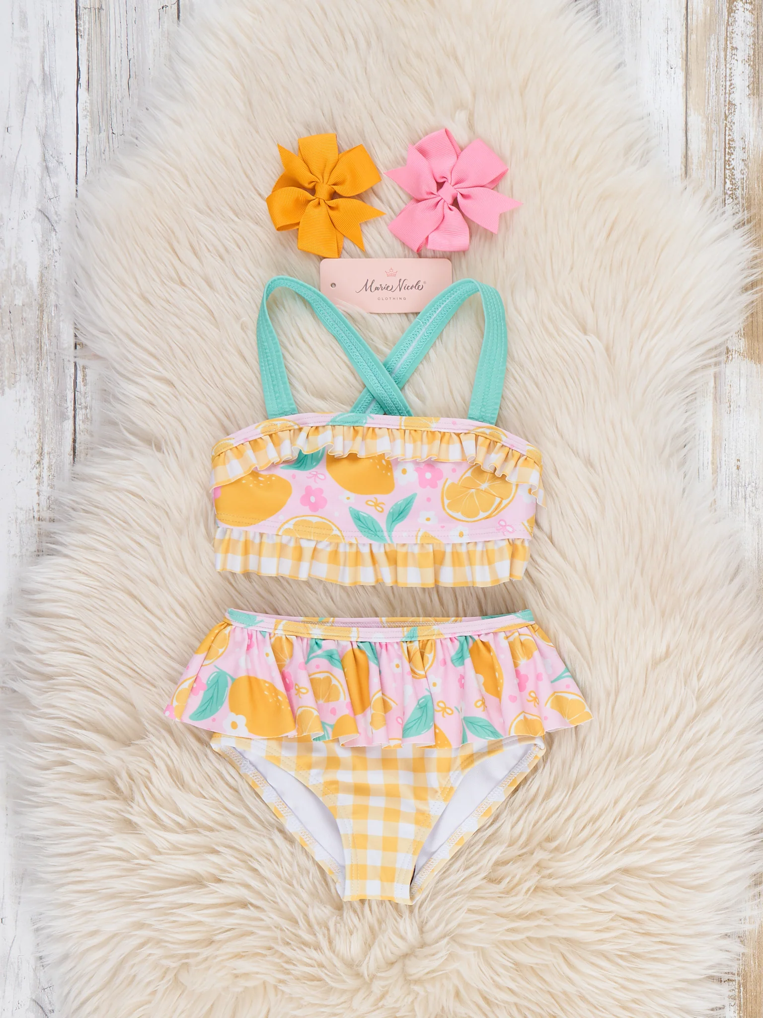 Lemon Grove Splash Ruffle Swimsuit - Image 2