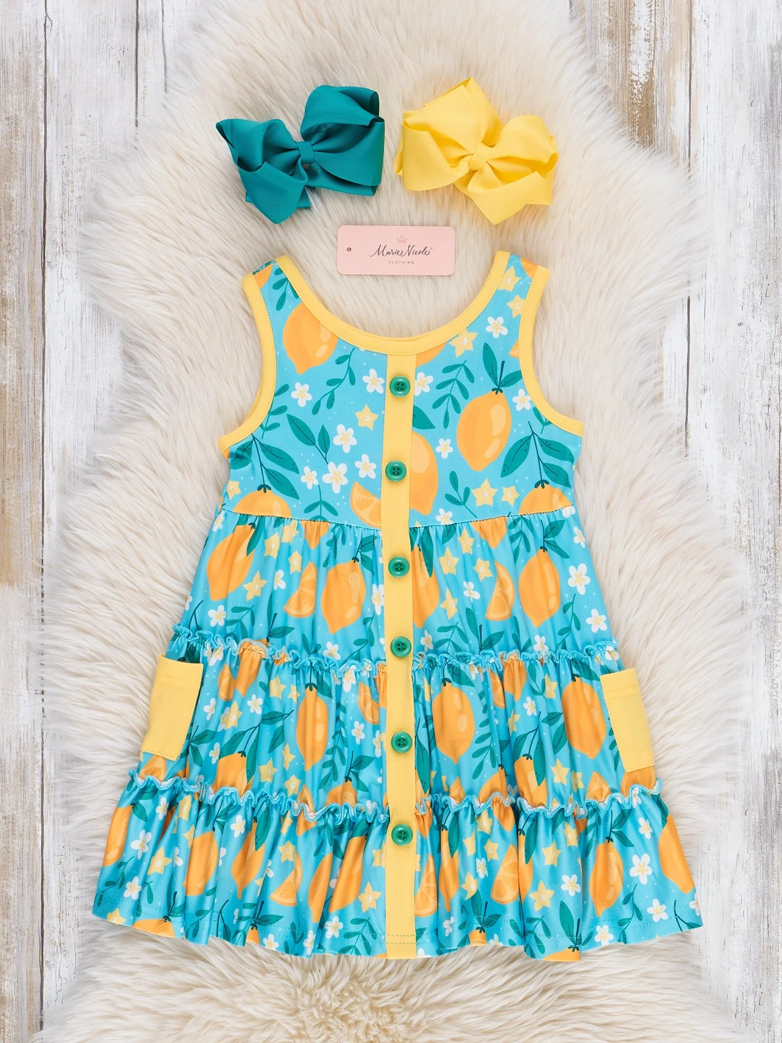 Lemon Slices Tiered Ruffle Dress - Image 2