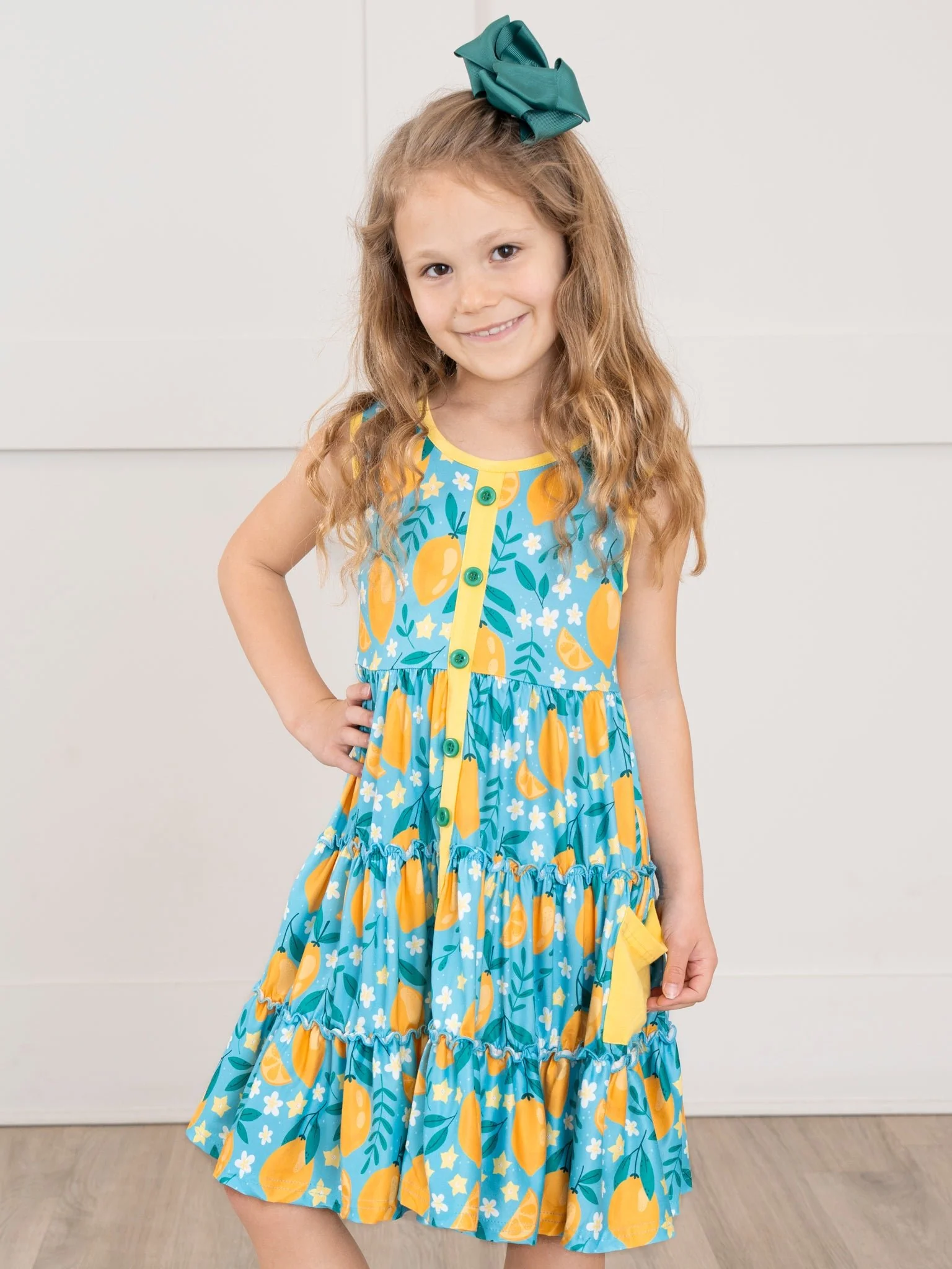 Lemon Slices Tiered Ruffle Dress - Image 4
