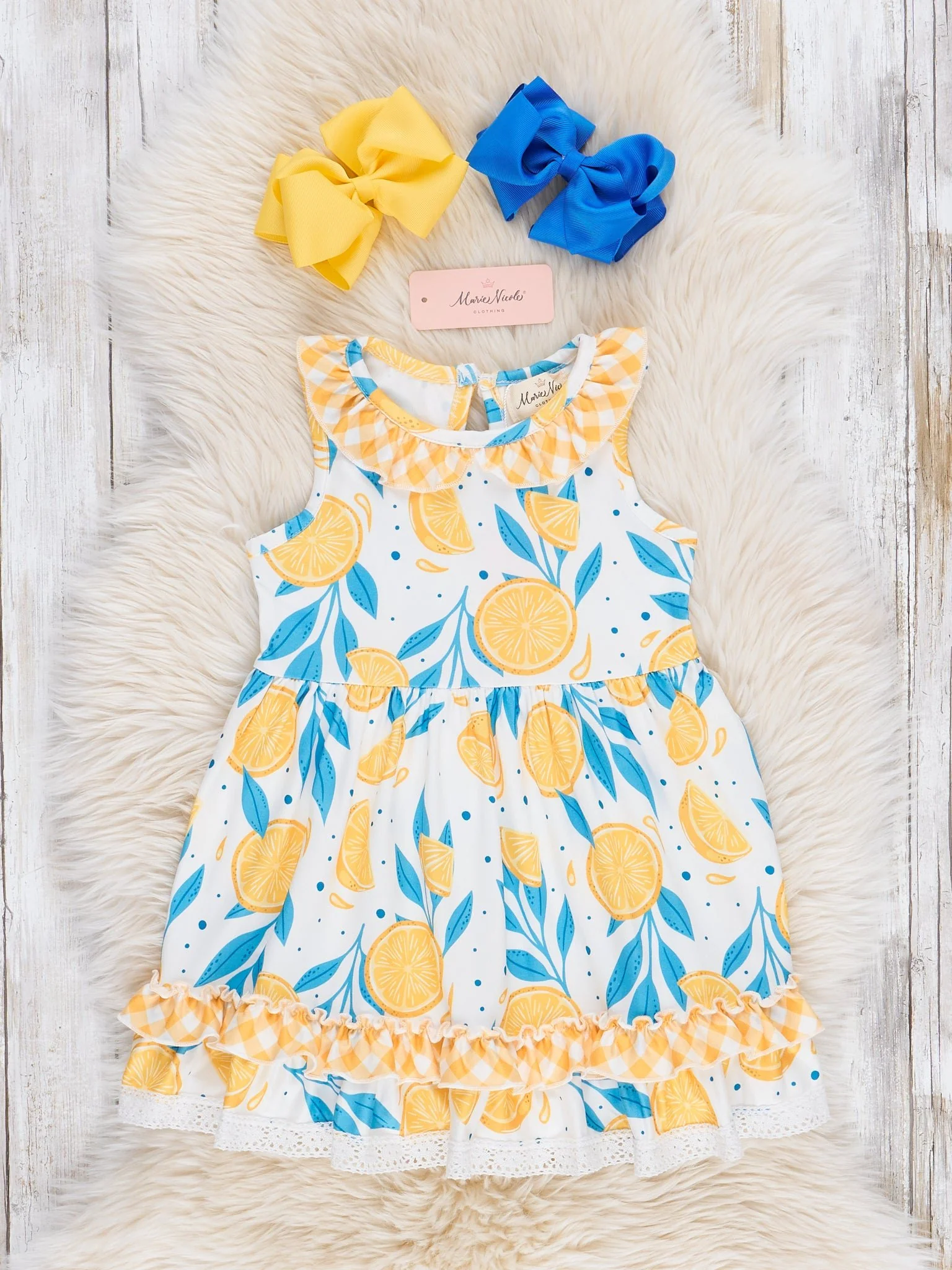 Lemons & Floral Lace Ruffle Dress - Image 2