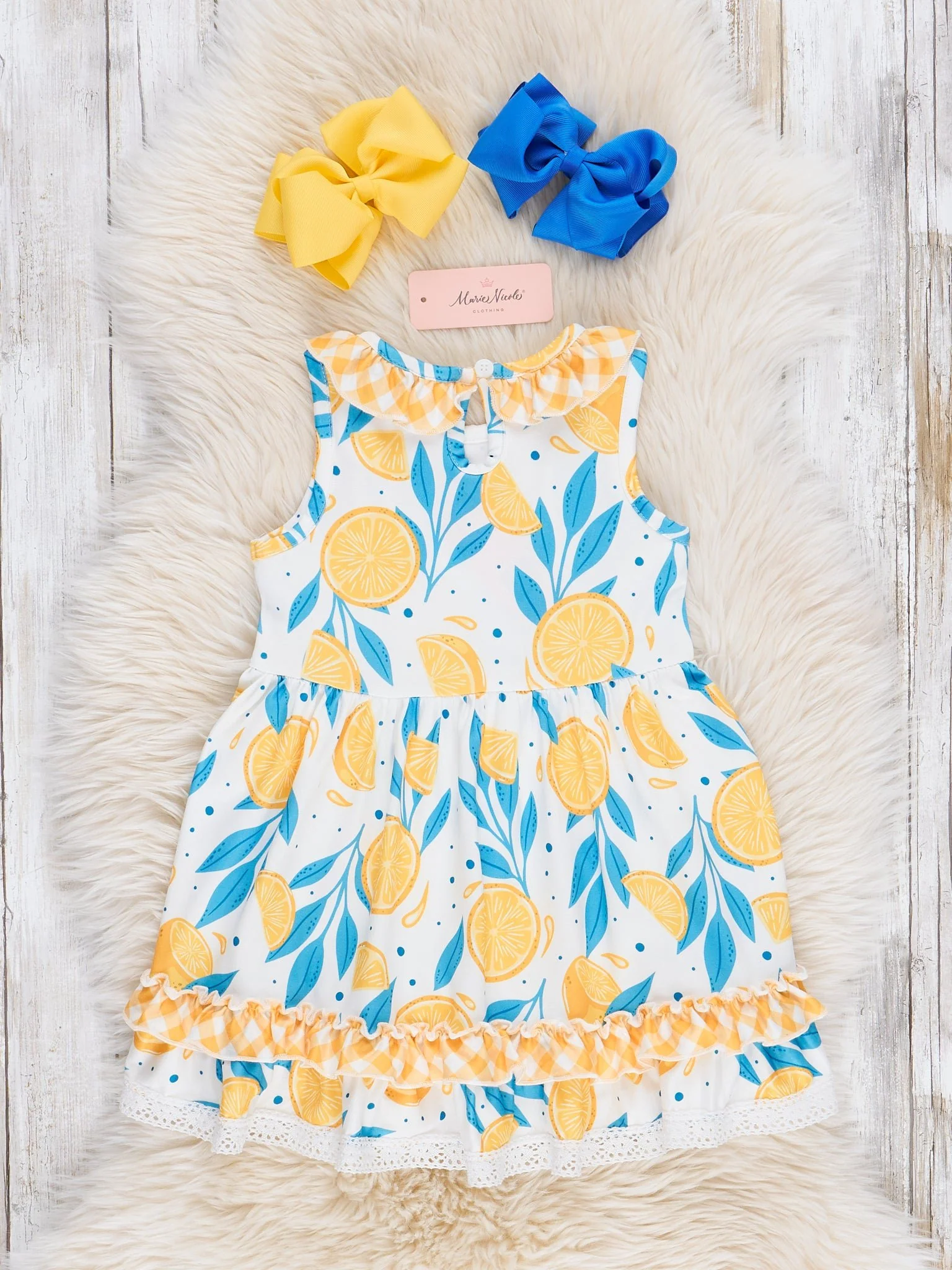Lemons & Floral Lace Ruffle Dress - Image 3