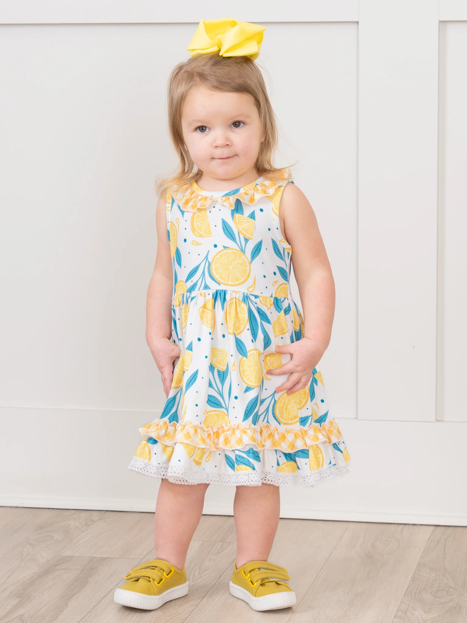 Lemons & Floral Lace Ruffle Dress - Image 5